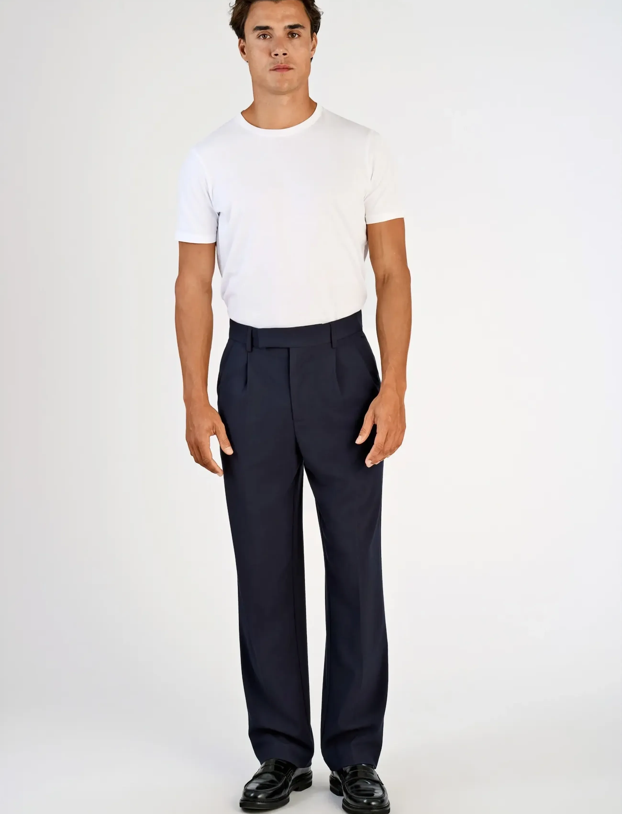 Lindbergh - Relaxed straight leg formal pants - suit trousers - navy - 3