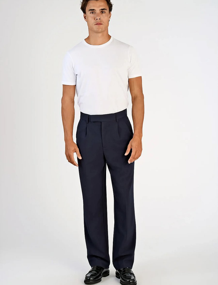 Lindbergh - Relaxed straight leg formal pants - anzugshosen - navy - 3