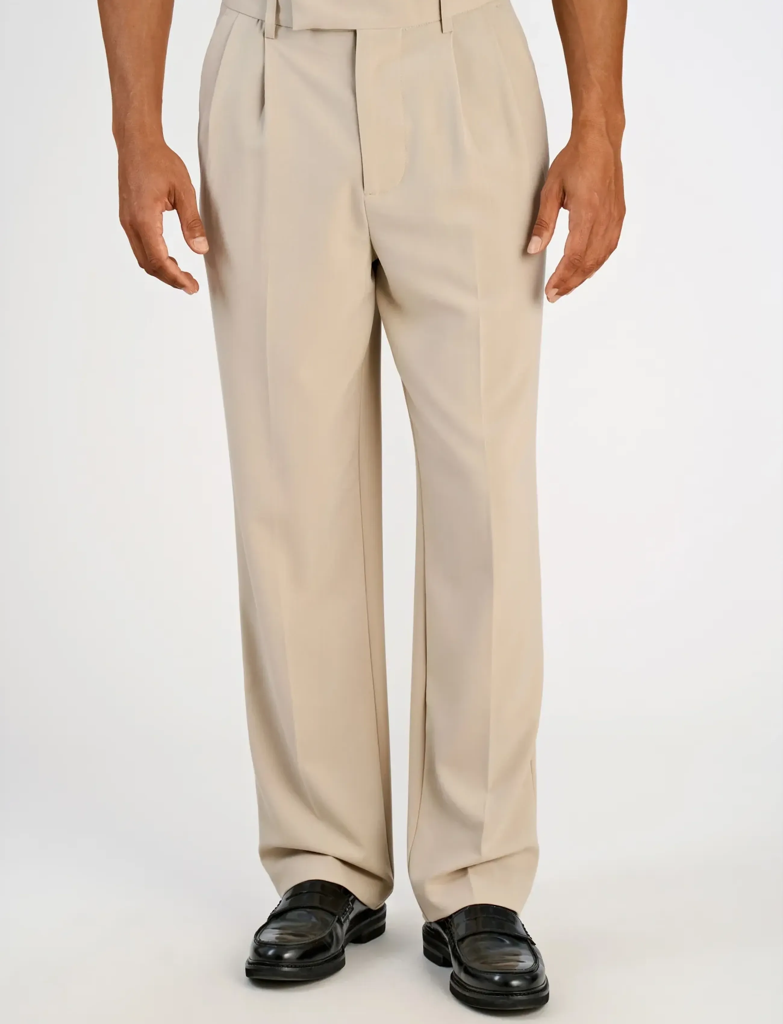 Lindbergh Relaxed straight leg formal pants - Riided - PALE SAND / beige