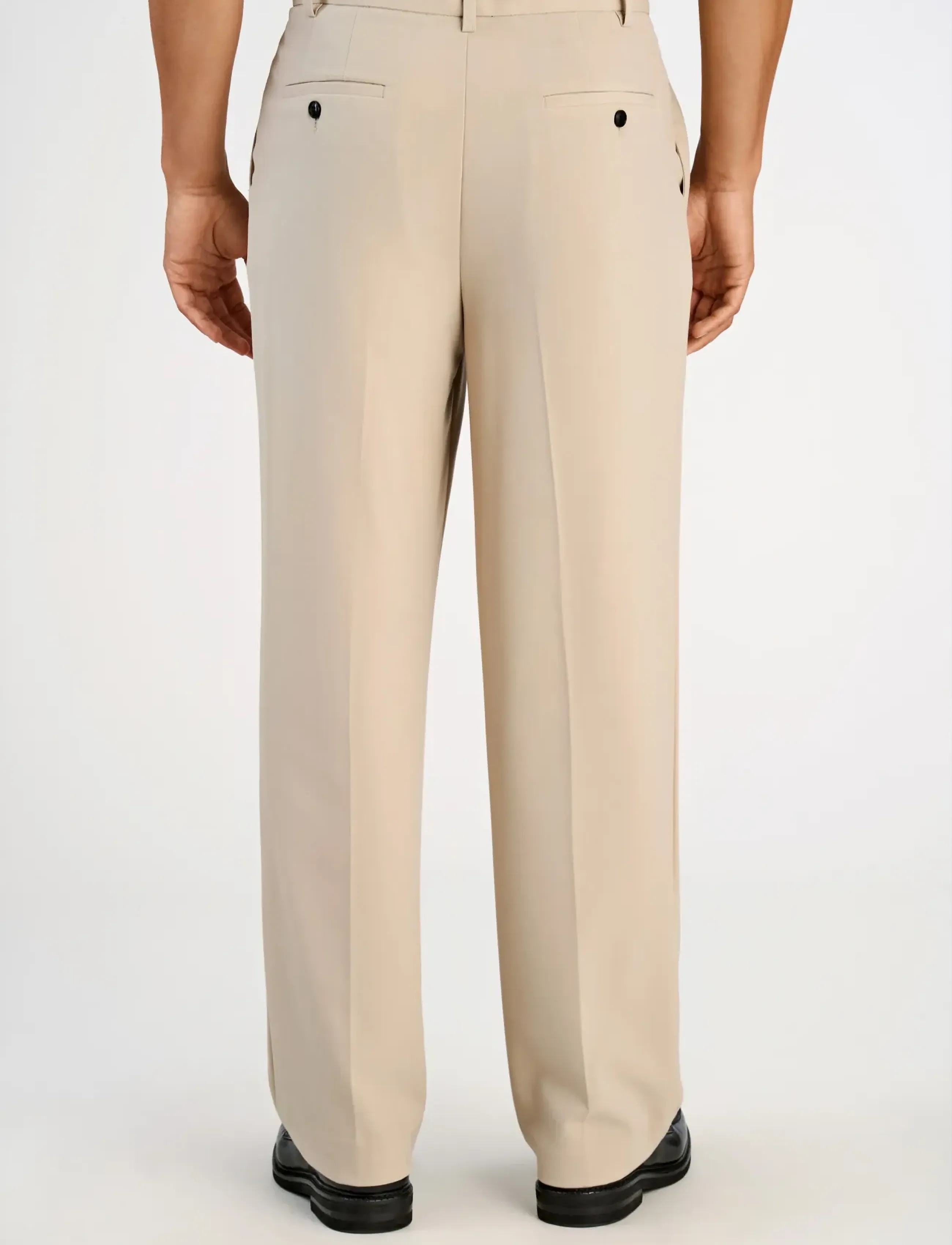 Lindbergh - Relaxed straight leg formal pants - dressbukser - pale sand - 4