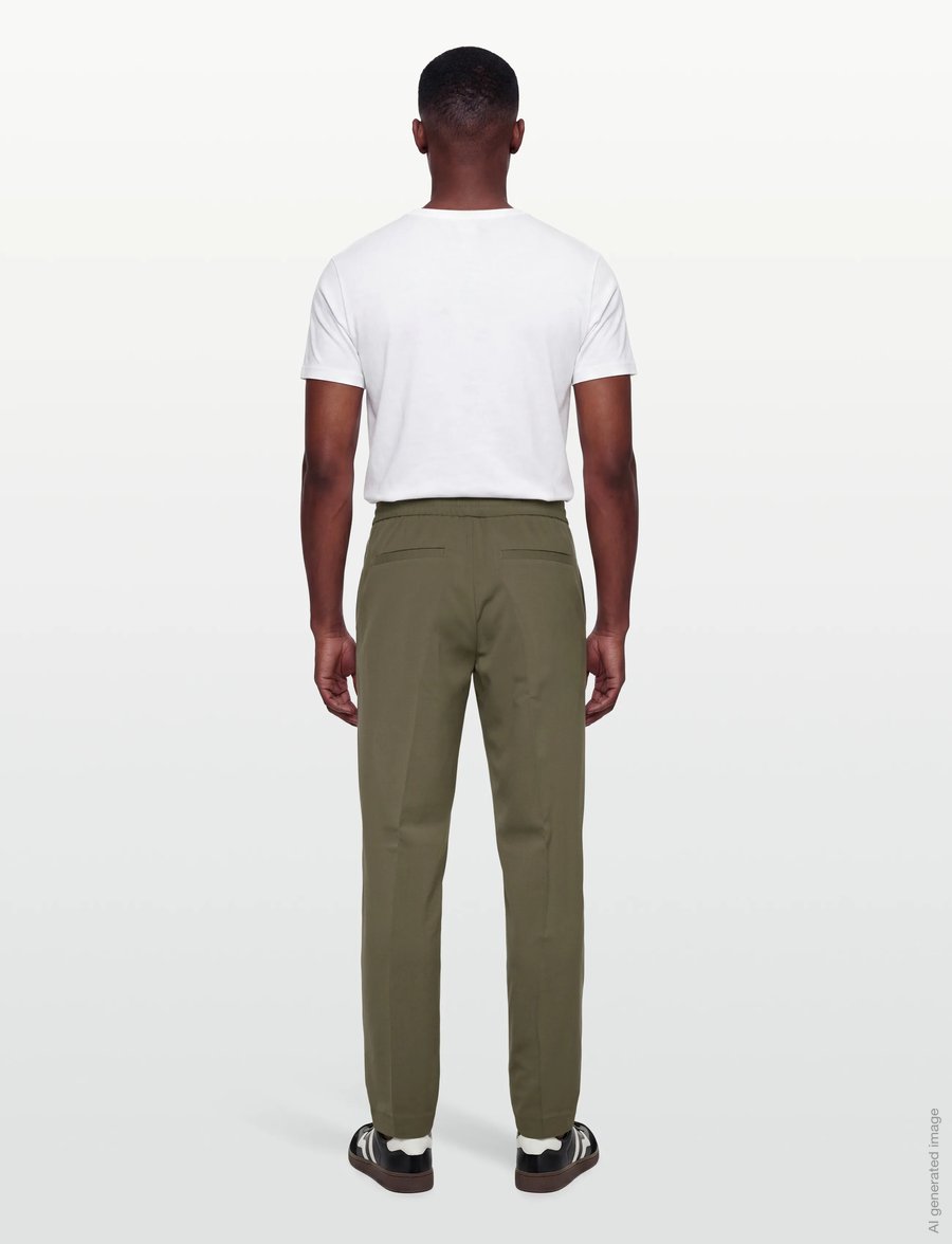 Lindbergh - Relaxed elasticated pants - freizeithosen - army - 4