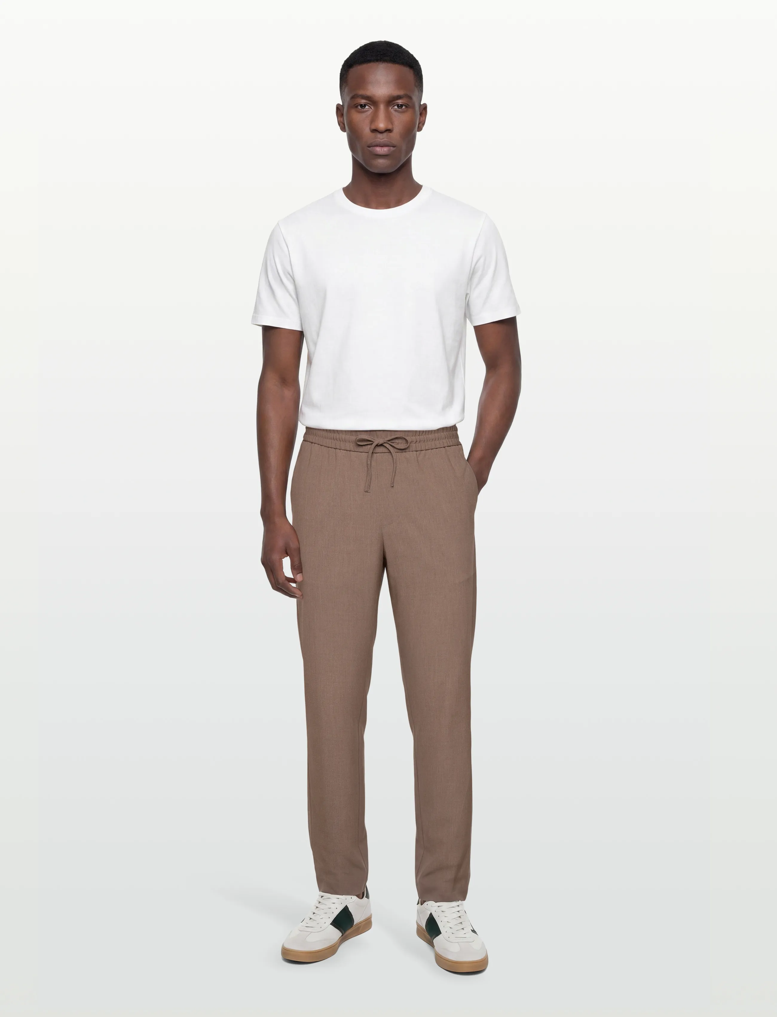 Lindbergh Relaxed Elasticated Pants, S, Trousers, Beige - Casual, Männerswear
