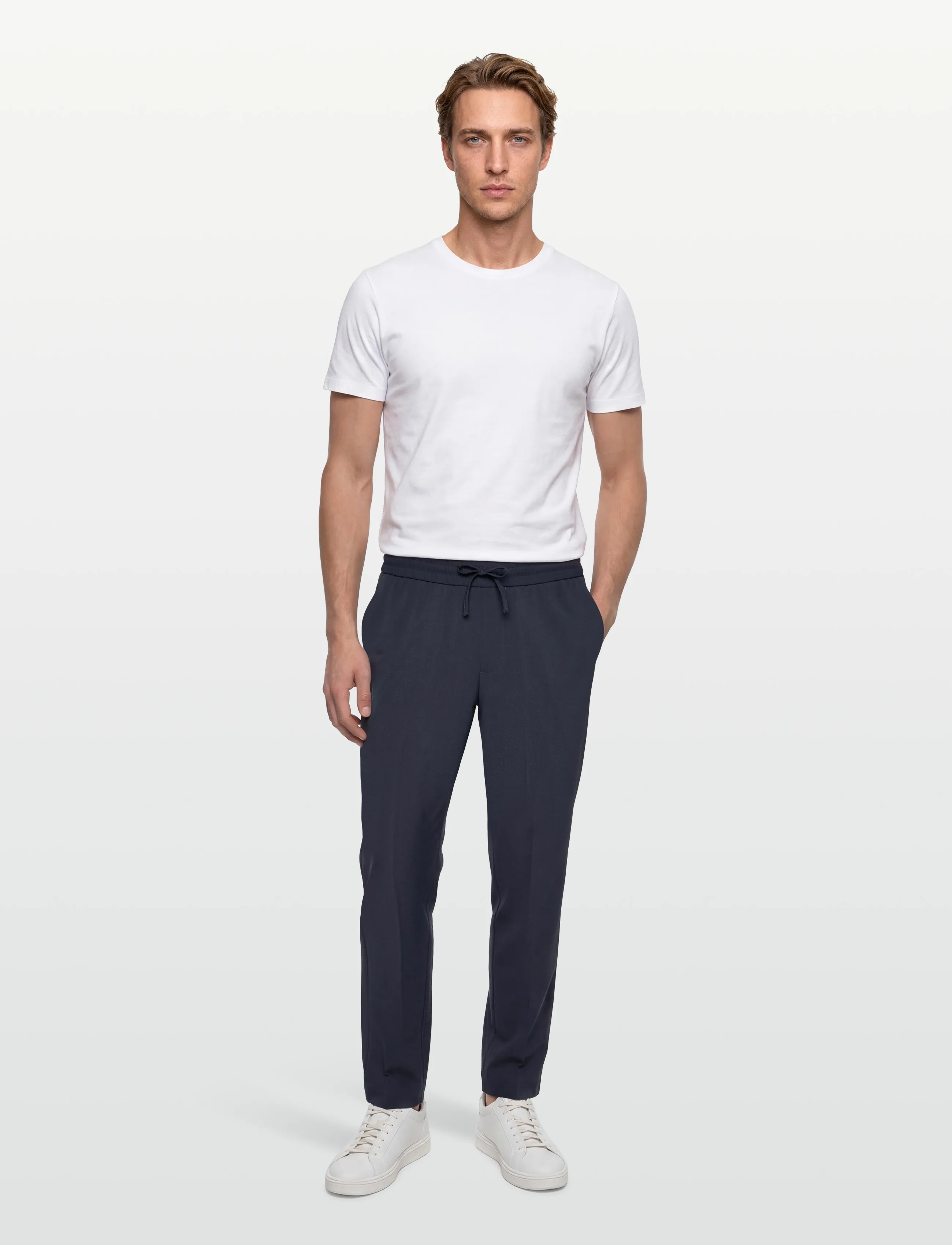 Lindbergh Relaxed Elasticated Pants, M, Trousers, Marineblau - Casual, Männerswear