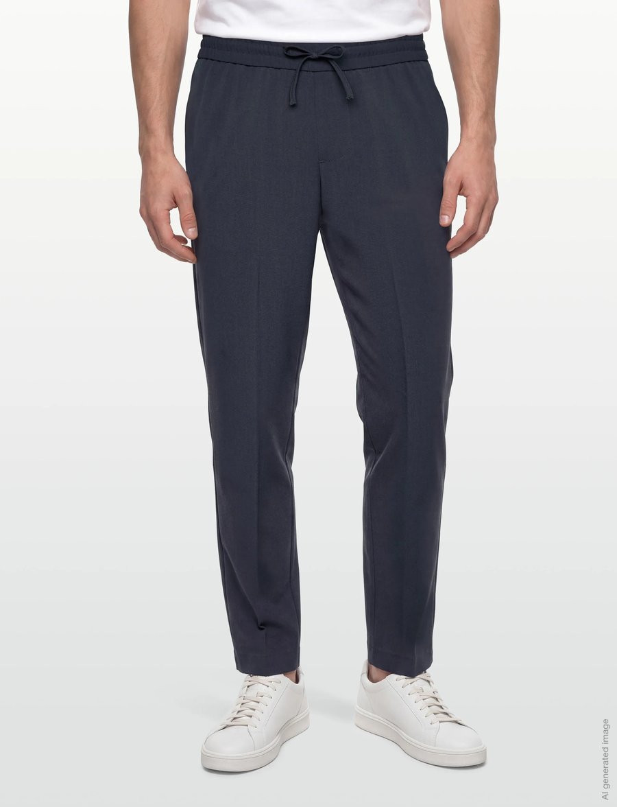 Lindbergh - Relaxed elasticated pants - freizeithosen - dk dusty blue - 3