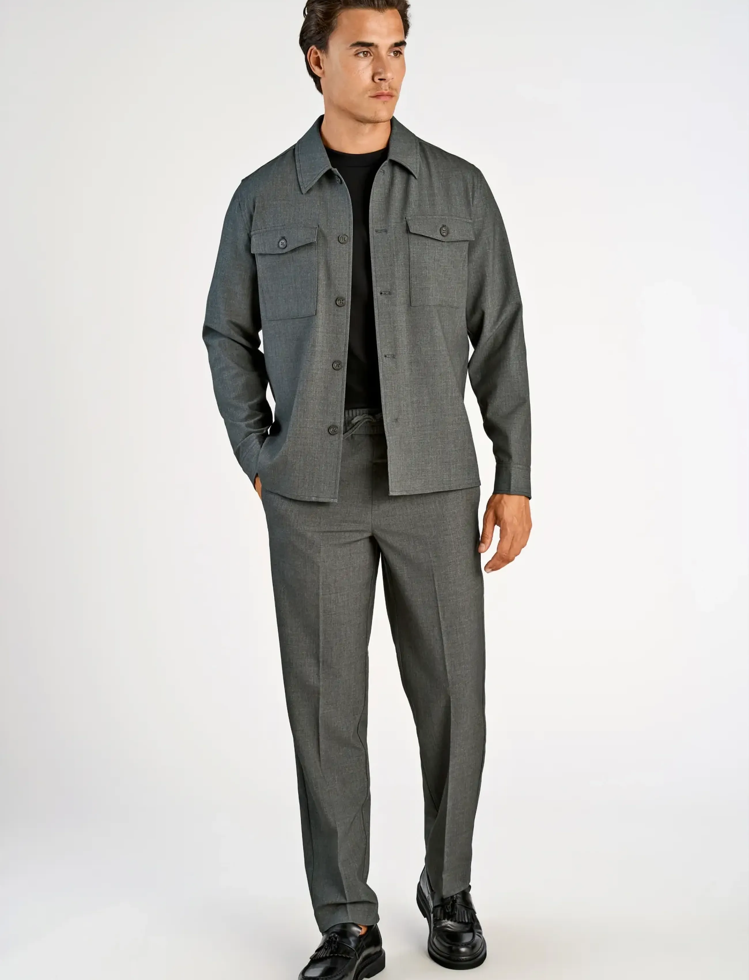 Lindbergh Relaxed fit pants - Casual - GREY MIX / grey