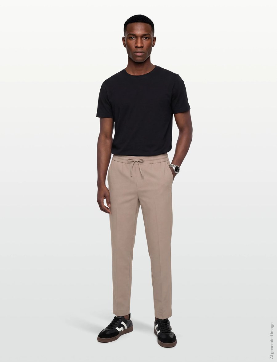 Lindbergh - Relaxed elasticated pants - freizeithosen - lt sand mel - 0