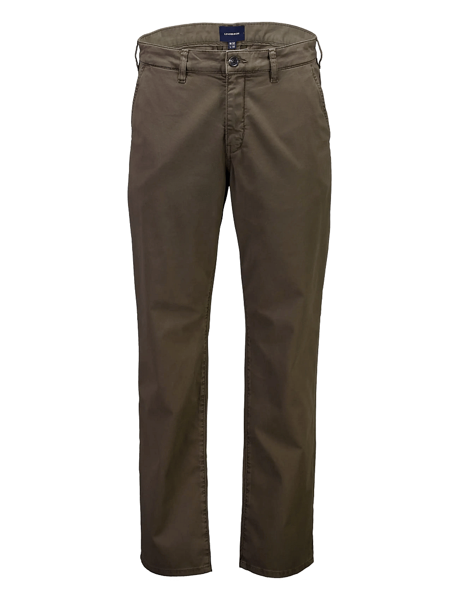 Lindbergh - Stretch twill chino pants - chinos - black olive - 0