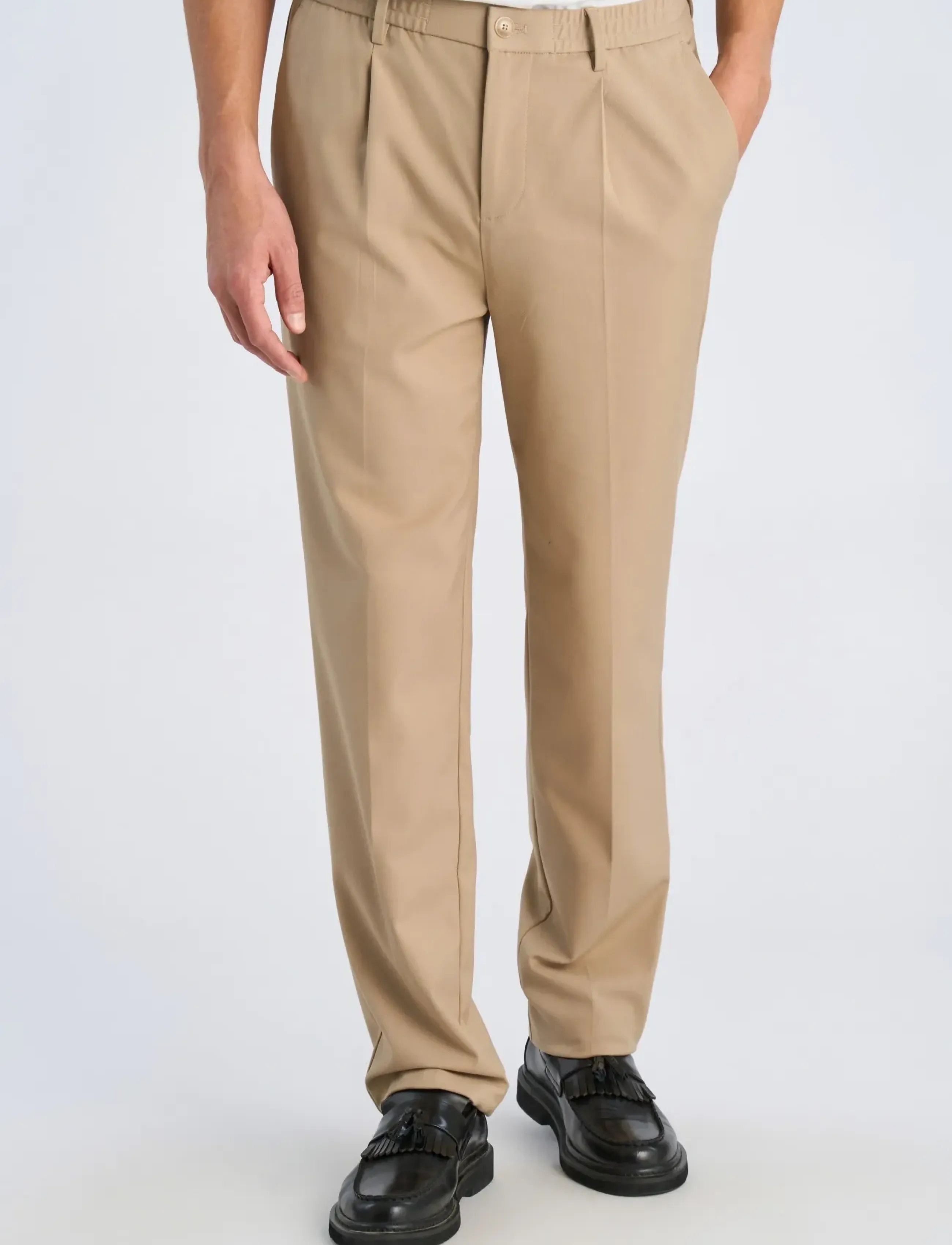 Lindbergh - Stretch twill elasticated pants - män - sand - 3