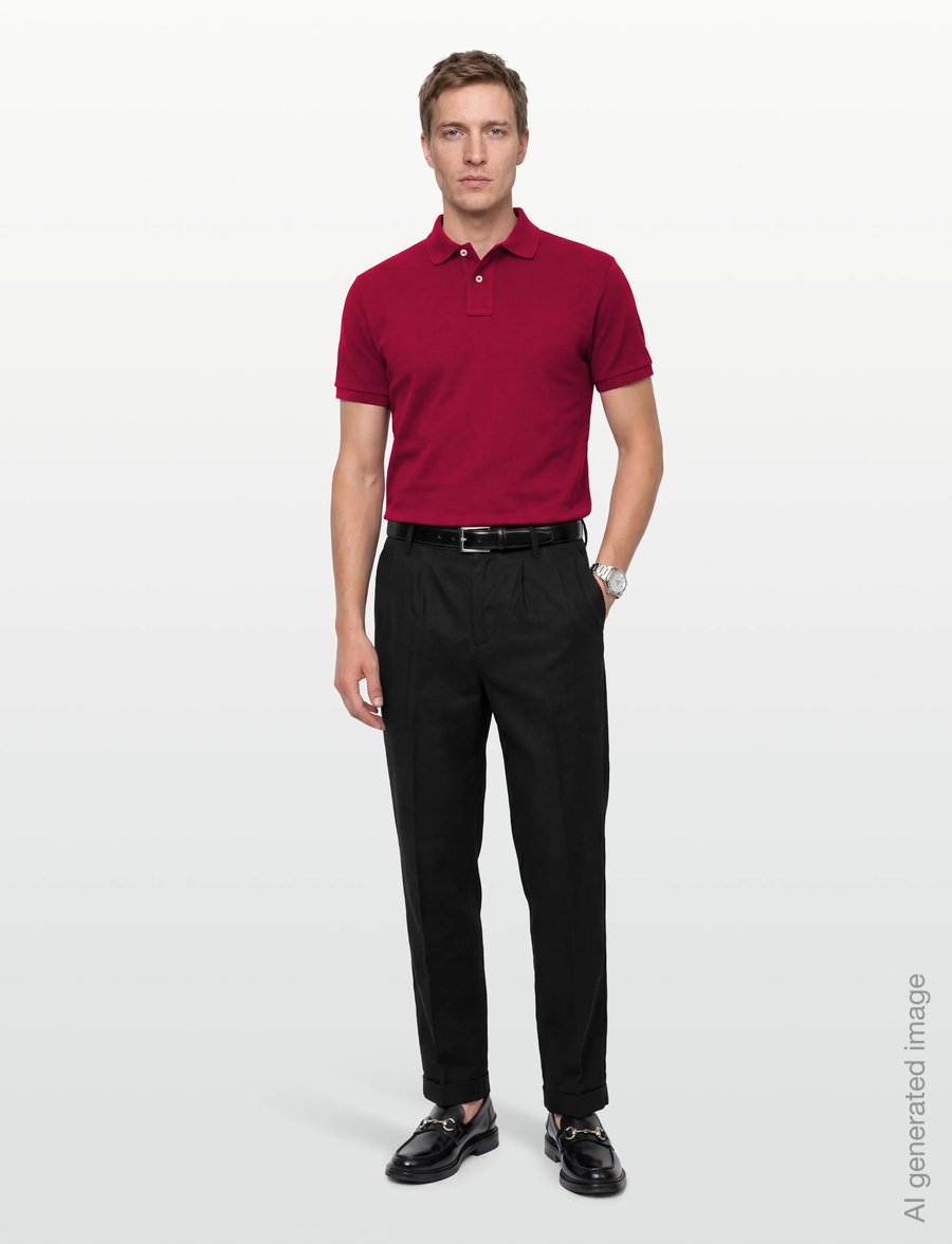 Lindbergh - Linen blend pleated pants - linen trousers - black - 0