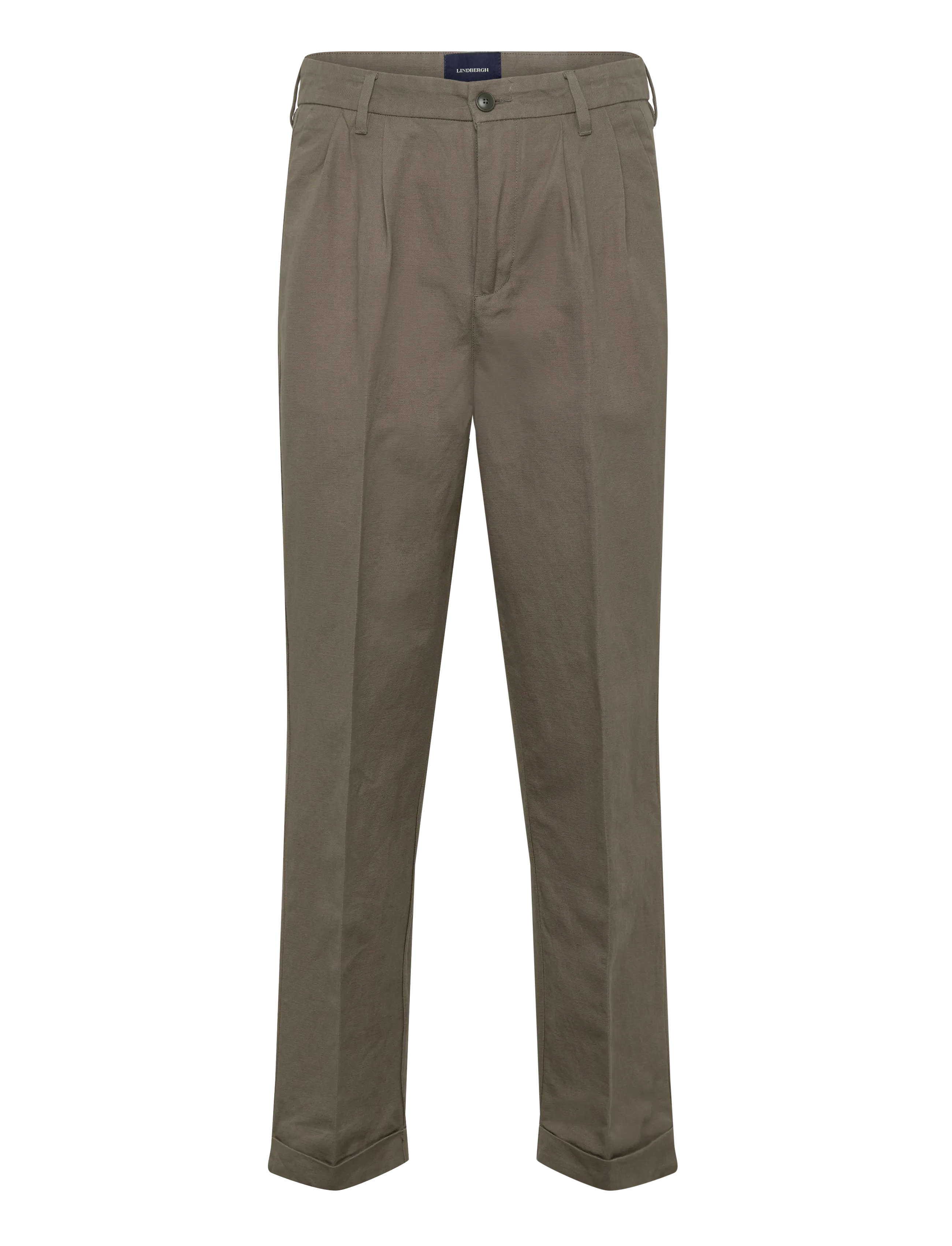 LINDBERGH Linen Blend Pleated Hosen Khaki - XL - Herren