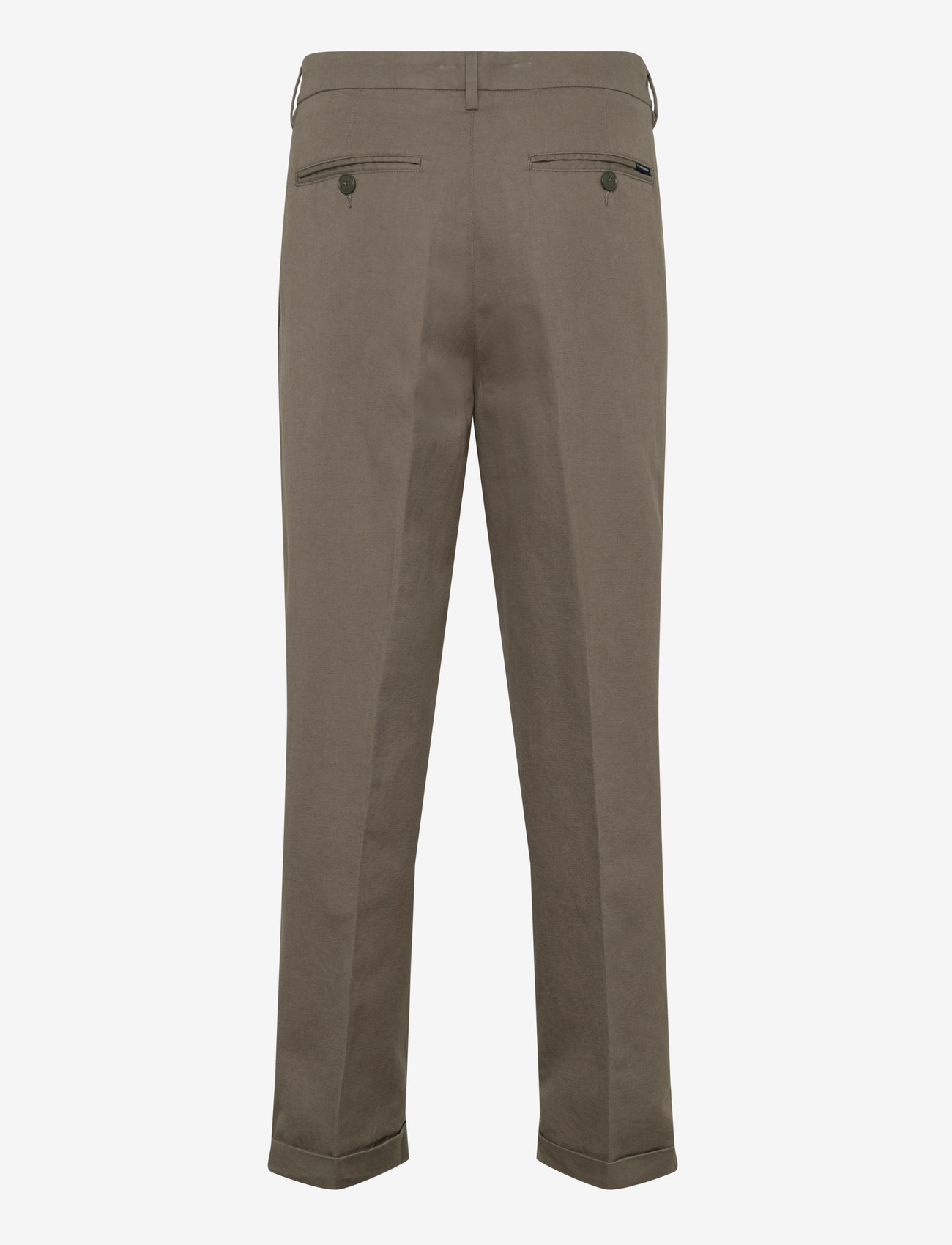 Lindbergh - Linen blend pleated pants - lininės kelnės - dk olive - 2
