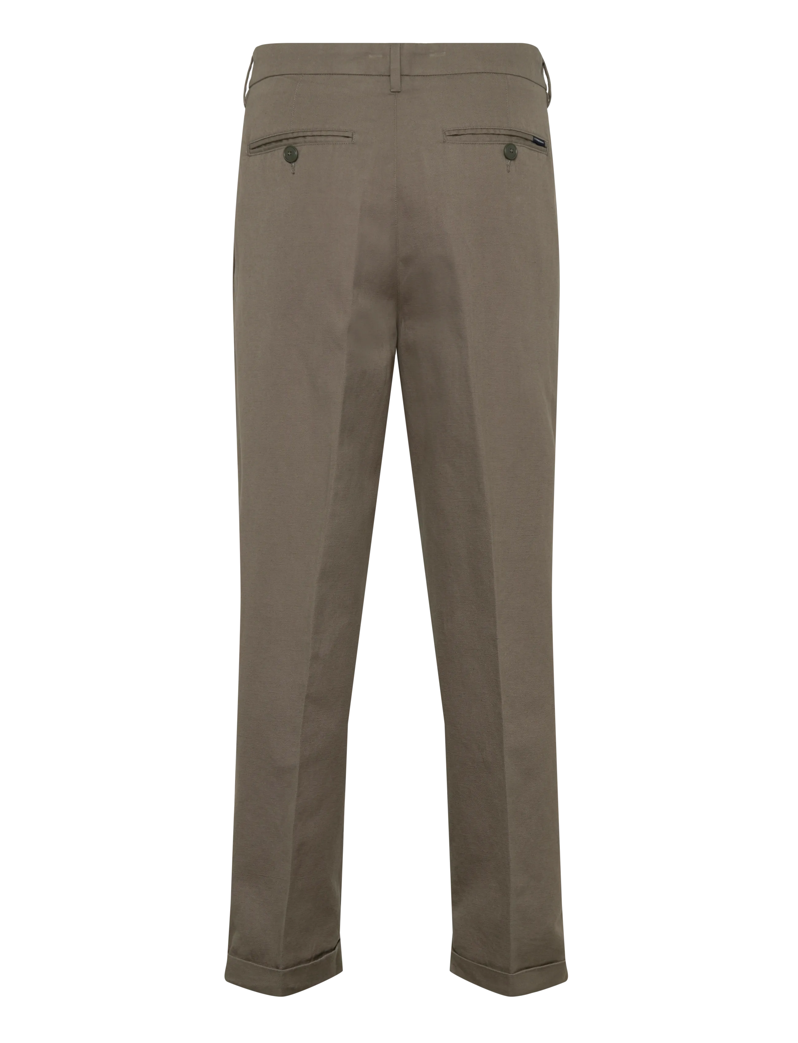 Lindbergh - Linen blend pleated pants - hørbukser - dk olive - 2
