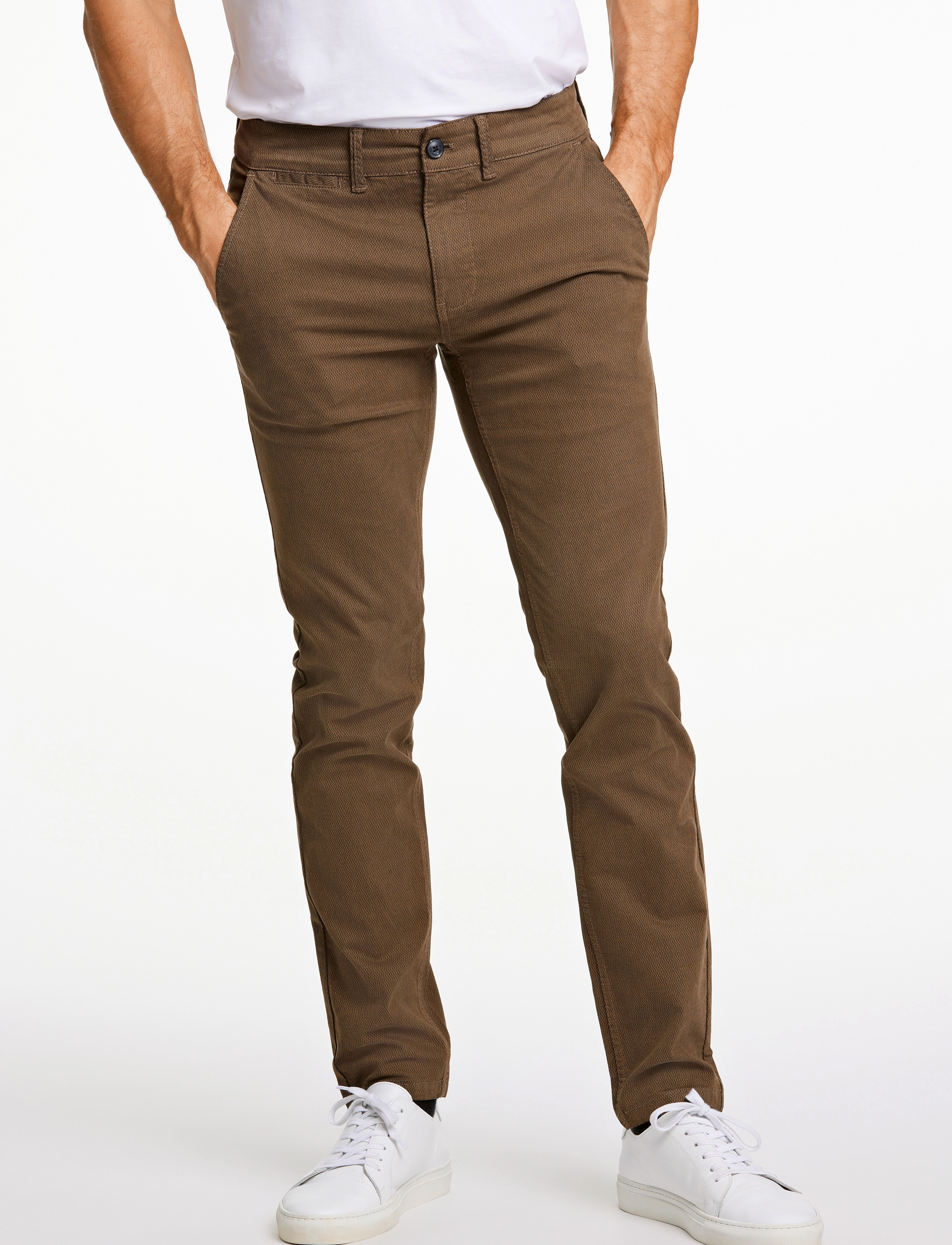 Lindbergh Structure superflex chinos - Chinos - BROWN / brown