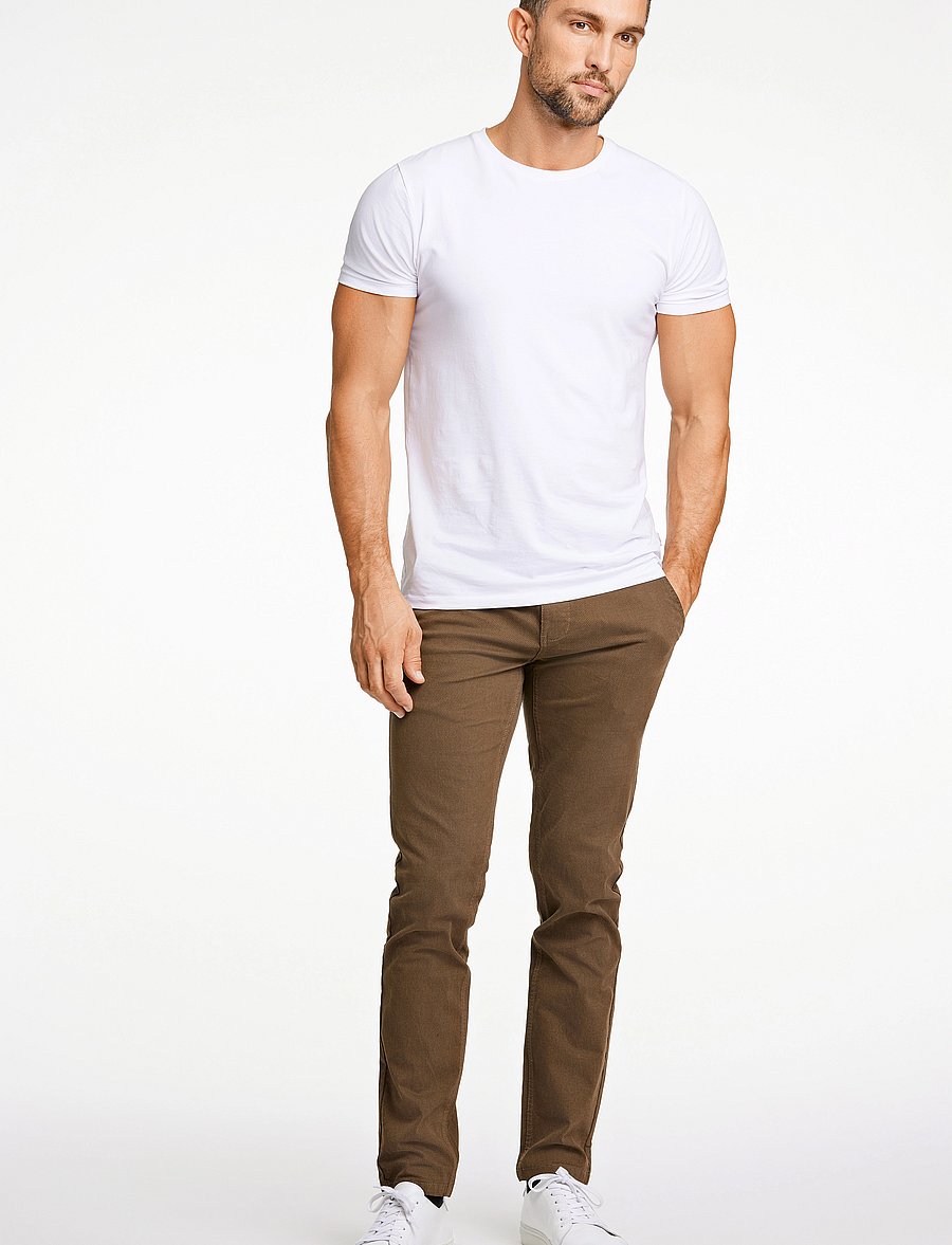 Lindbergh - Structure superflex chinos - chinos - brown - 4