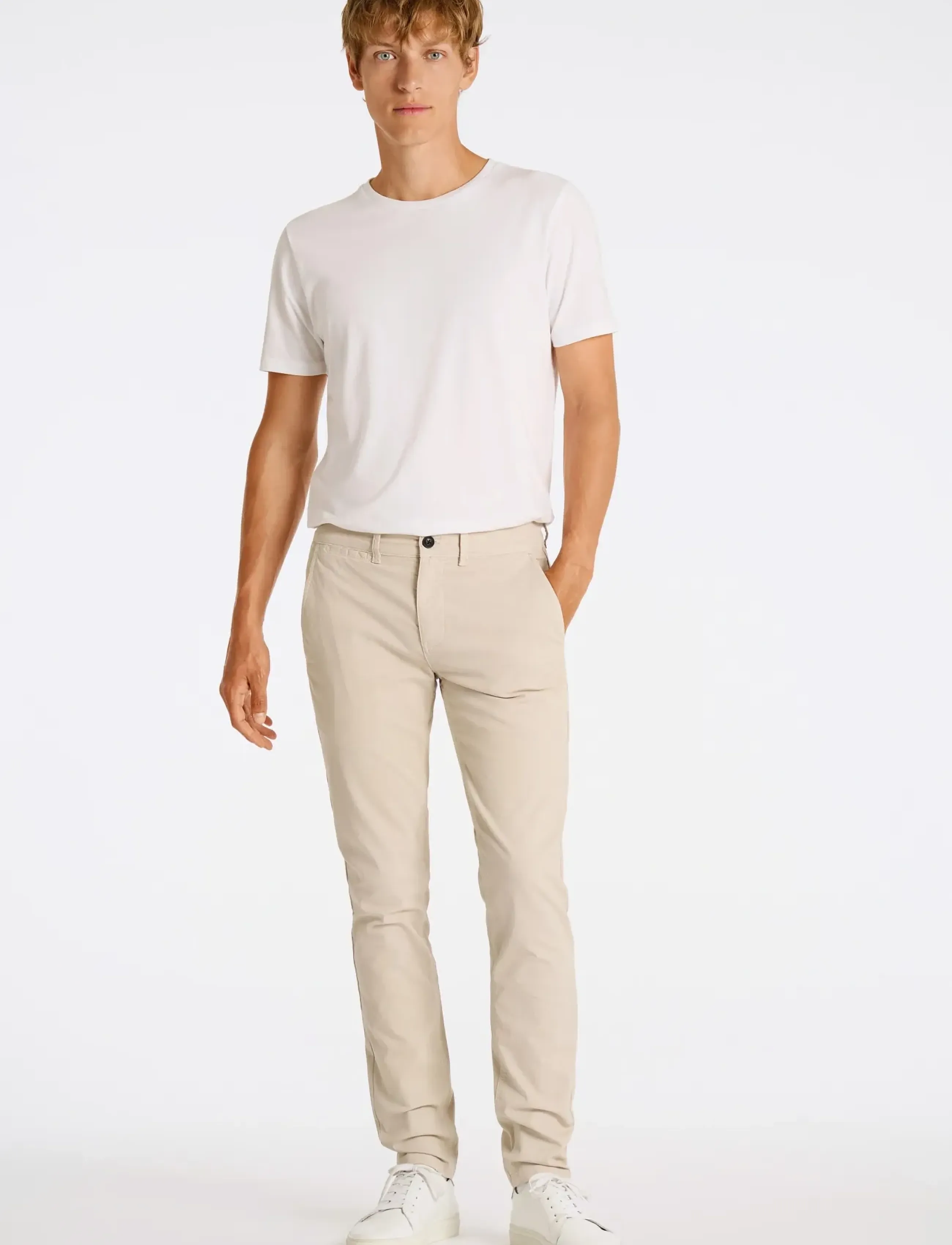 Lindbergh Structure Superflex Chinos, 32 x 32, Cream, Bukser > Chinos, Herre