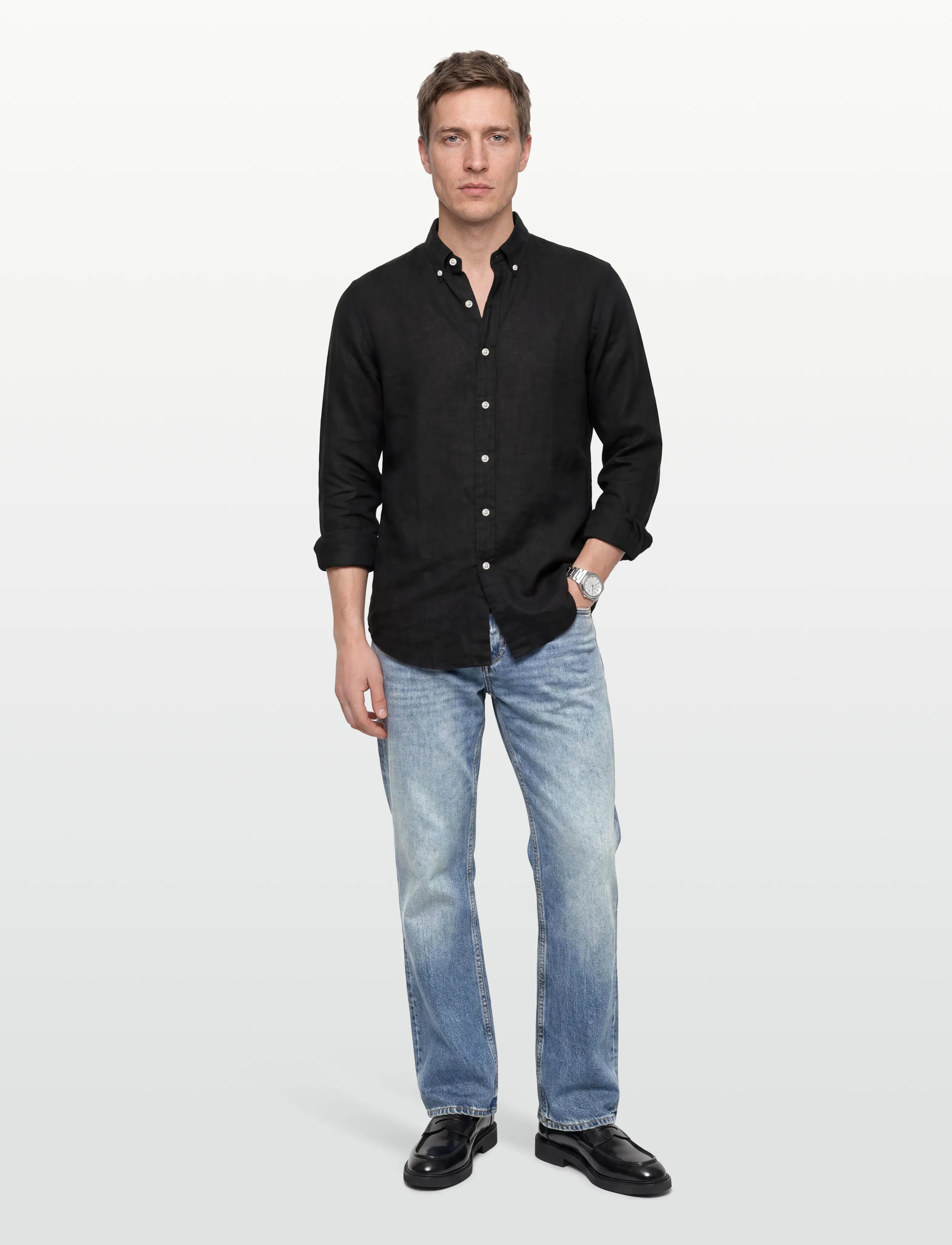 Lindbergh Heavy Wash Indigo Loose Fit Jeans, 32 x 32, Blue, Jeans > Afslappede, Herre