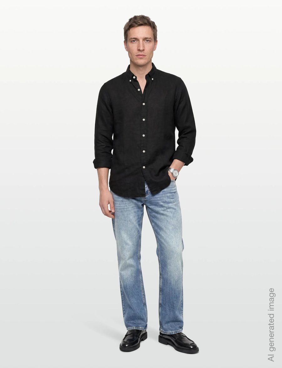 Lindbergh - Heavy wash indigo loose fit jeans - alt laienevad teksad - heavy wash - 0