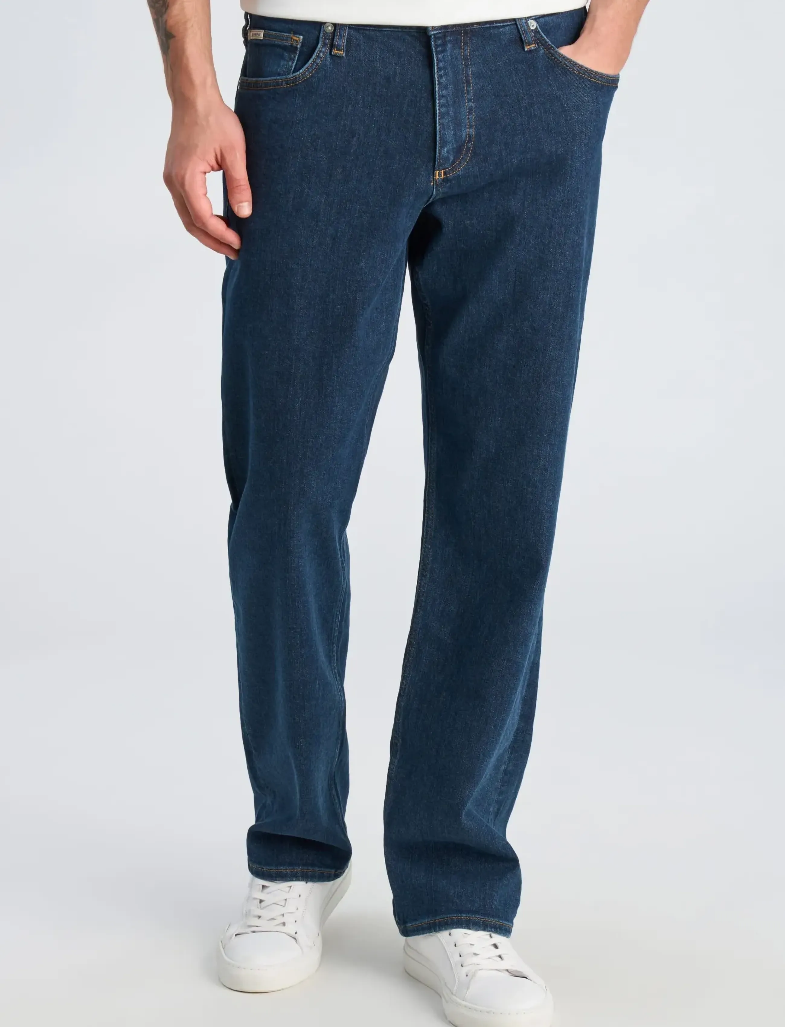 Lindbergh - Mid wash indigo loose fit jeans - loose jeans - mid wash - 3