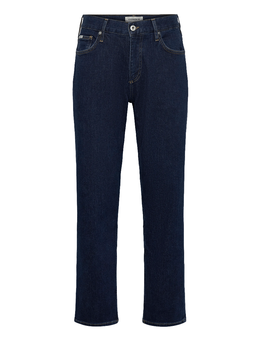 Lindbergh - Mid wash indigo loose fit jeans - loose jeans - mid wash - 0