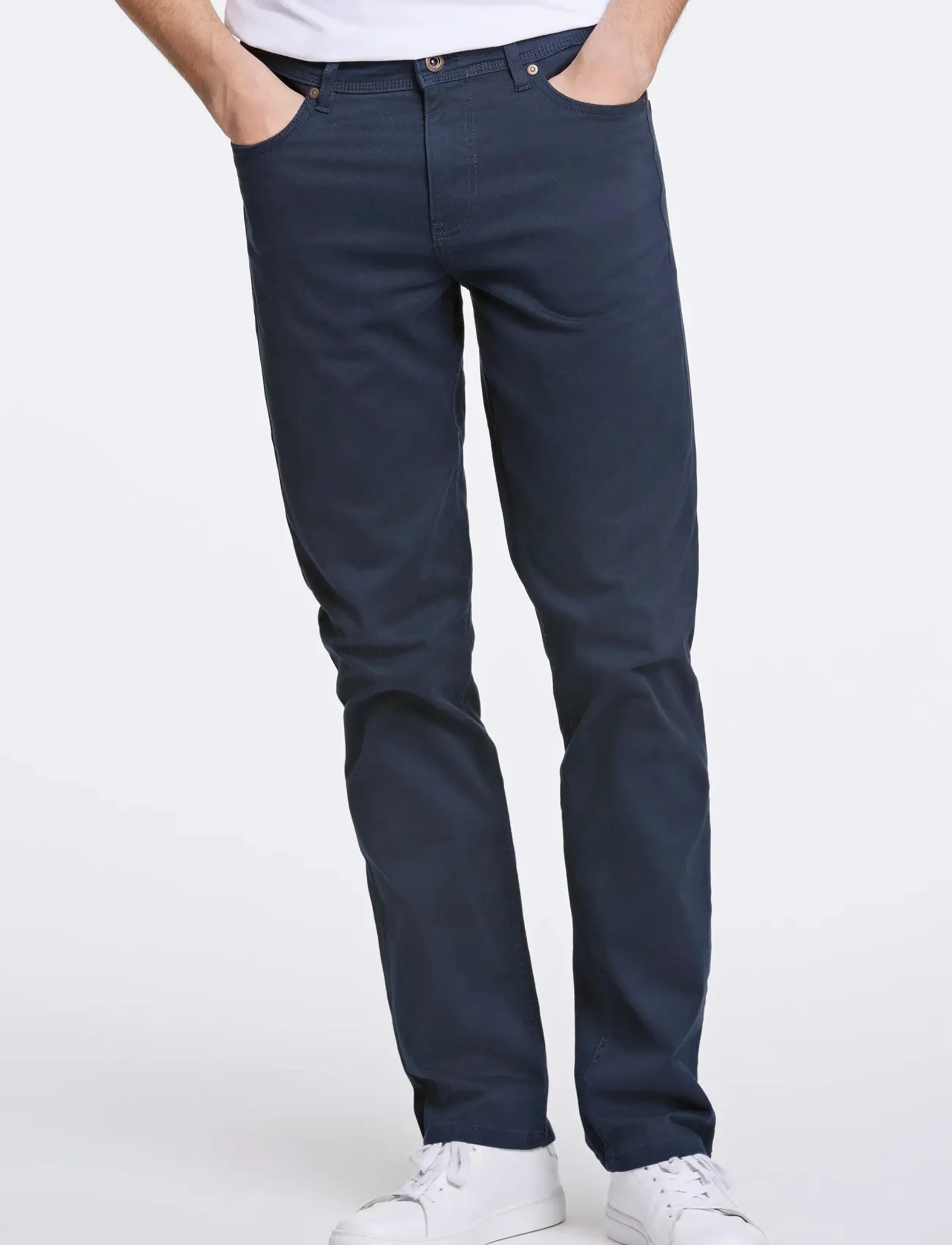 Lindbergh - Twill Superflex 5 pocket pants - mehed - dk navy - 4