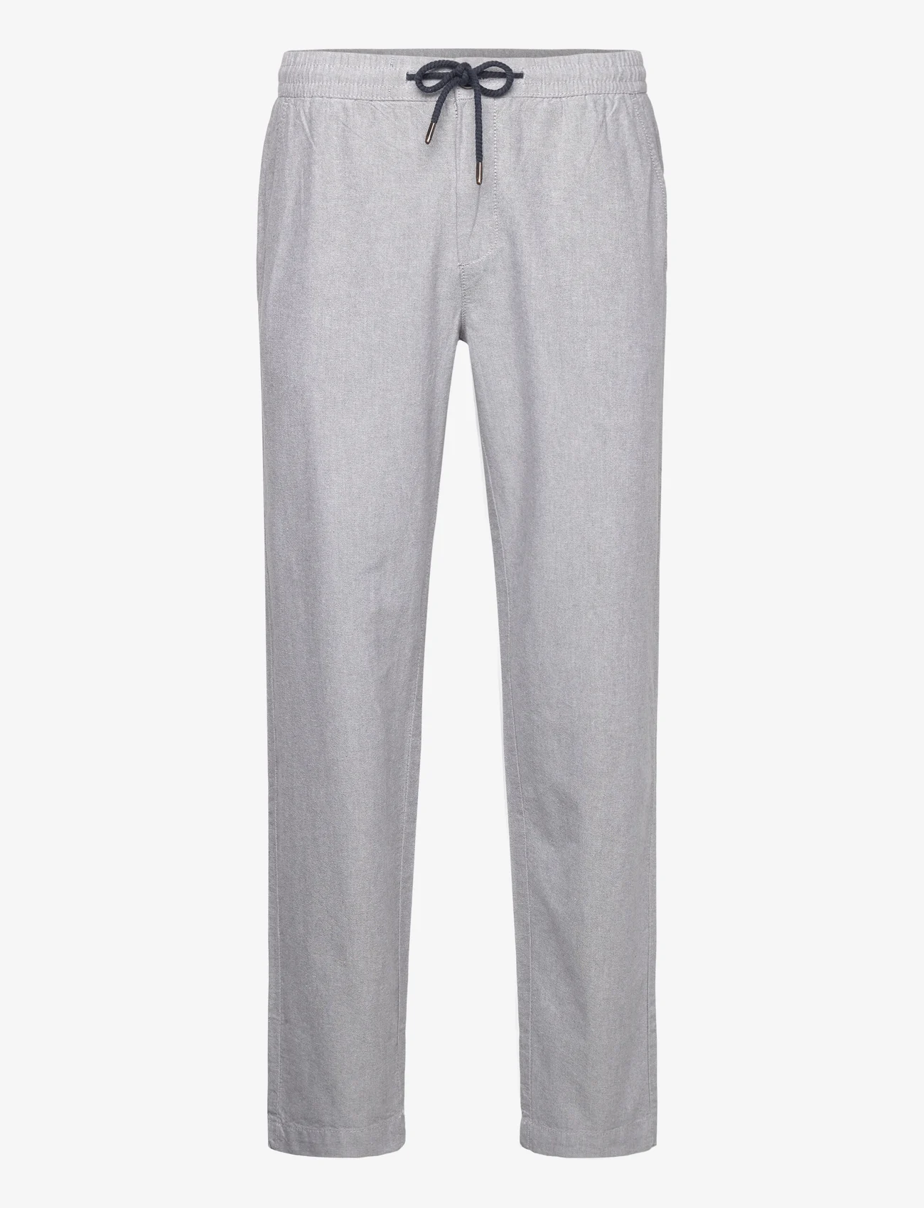 Lindbergh - Oxford drawstring pants - casual trousers - grey mix - 0