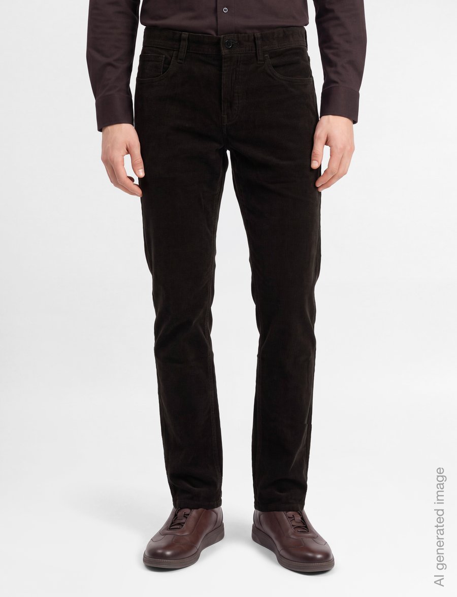 Lindbergh - 5 pocket corduroy pants with superflex - vabaajapüksid - dk brown - 3