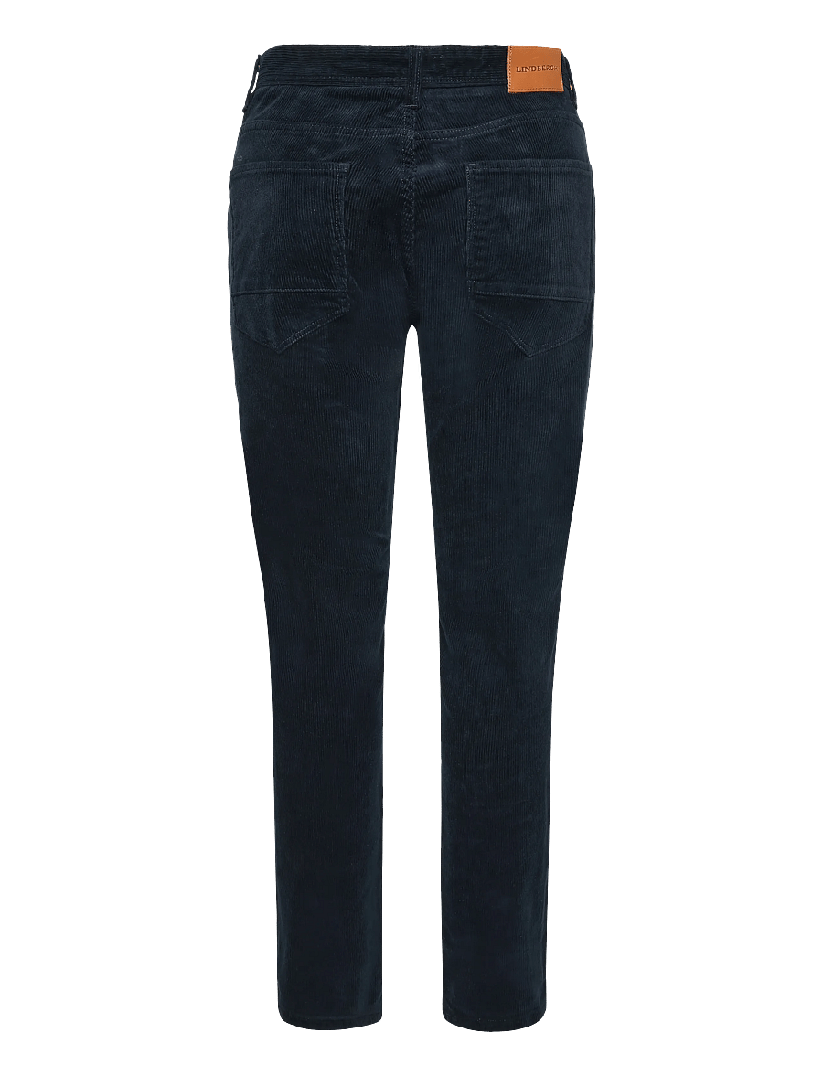Lindbergh - 5 pocket corduroy pants with superflex - freizeithosen - navy - 1