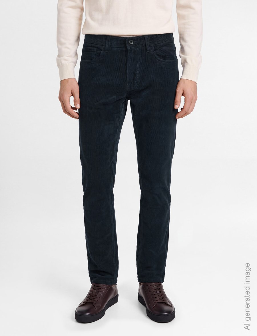 Lindbergh - 5 pocket corduroy pants with superflex - casual byxor - navy - 3