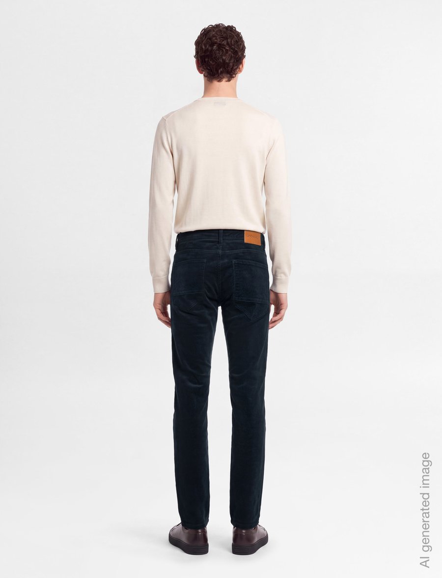 Lindbergh - 5 pocket corduroy pants with superflex - casual byxor - navy - 4