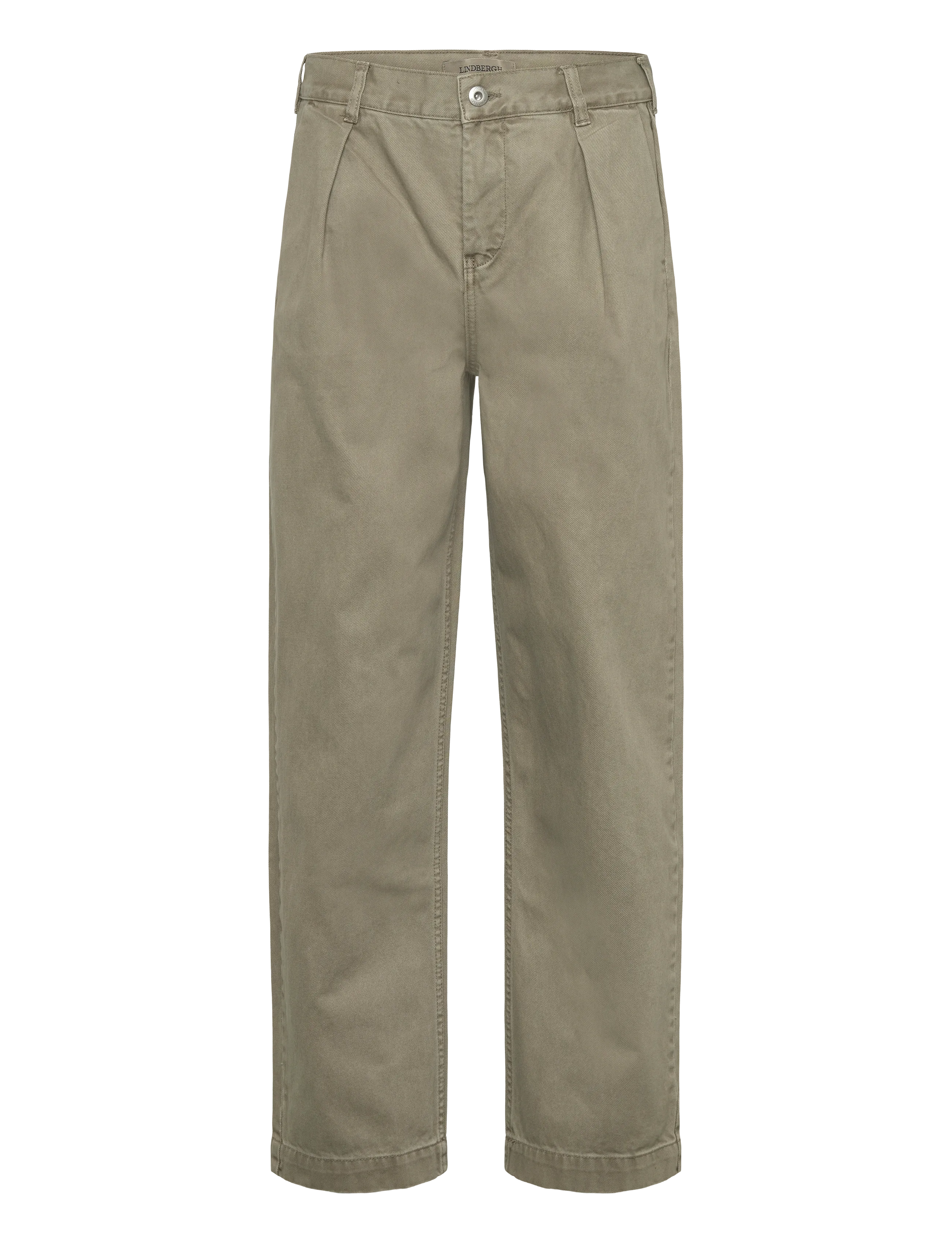 Lindbergh Pleated pants in colored denim - Bukser - ARMY DENIM / khaki/green