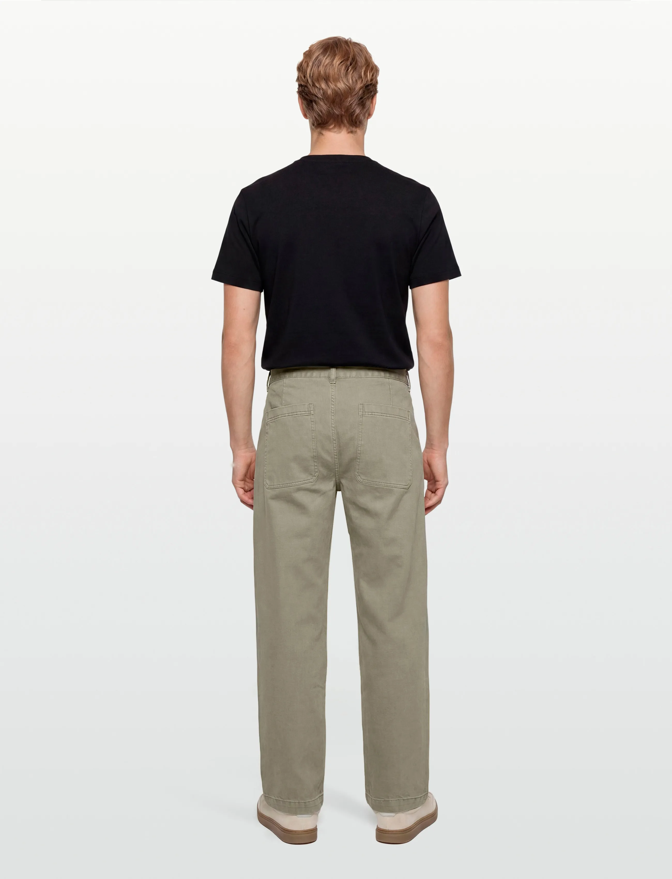 Lindbergh - Pleated pants in colored denim - loose jeans - army denim - 4