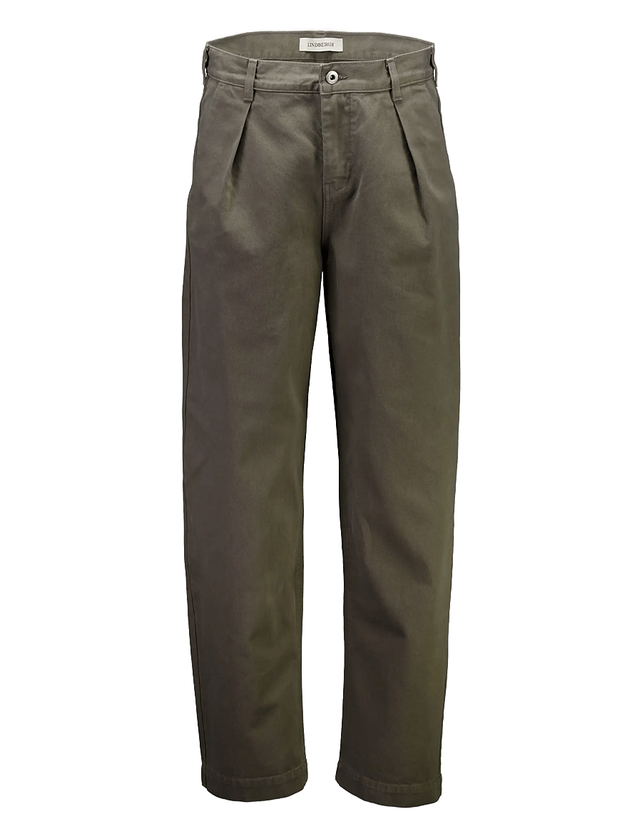 Lindbergh - Pleated pants in colored denim - weite jeans - dk stone - 0