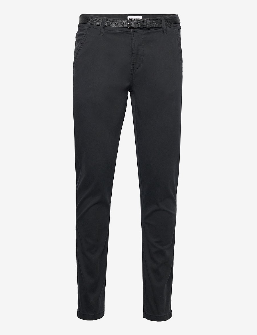 Lindbergh - Classic stretch chino w. belt - chino-püksid - black - 1