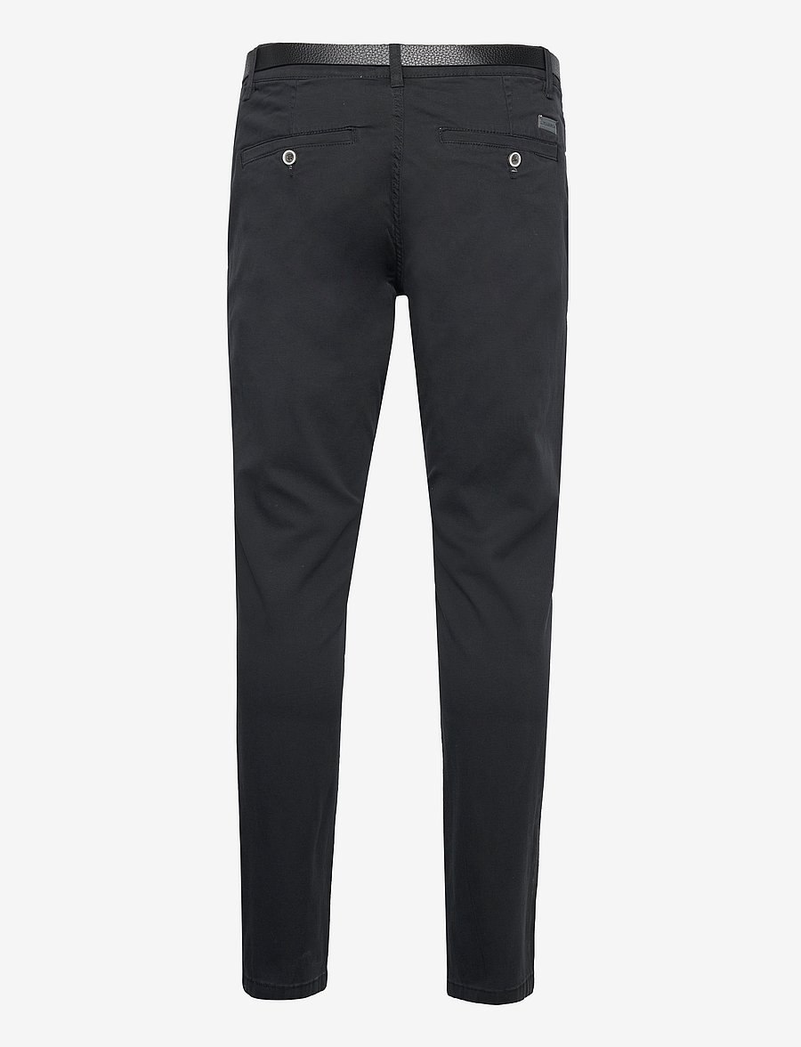 Lindbergh - Classic stretch chino w. belt - chino-püksid - black - 2