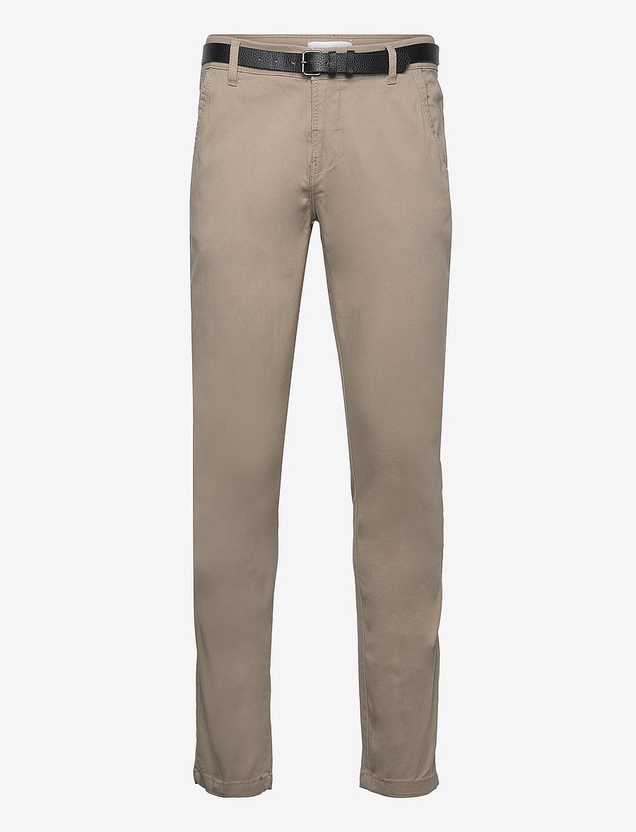 Lindbergh - Classic stretch chino w?. belt - chinos - dk sand - 1