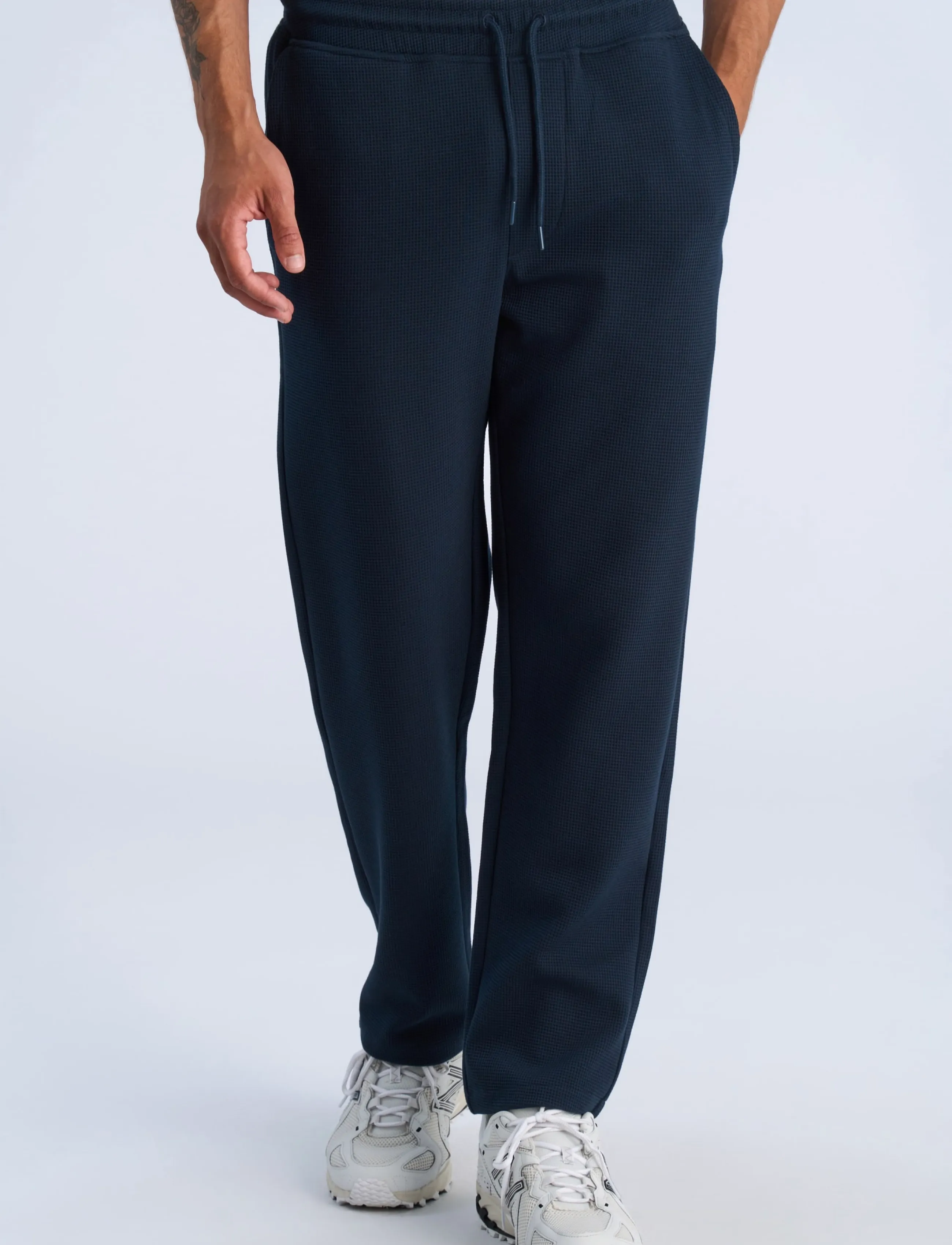 Lindbergh - Waffle sweat pants - dressipüksid - navy - 3
