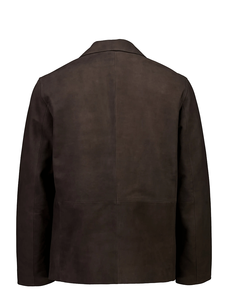 Lindbergh - Nubuck casual blazer - enkeltradede blazere - dk brown - 1