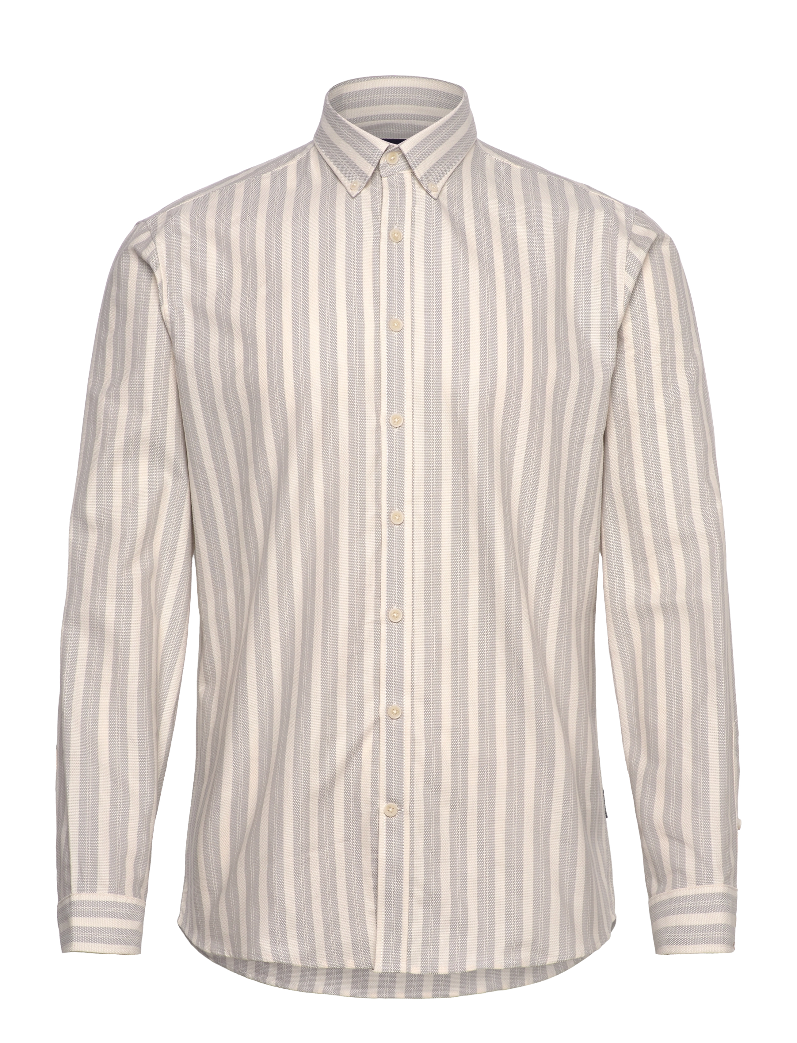 Lindbergh Striped oxford shirt L/S - Oxfordi särgid - ECRU / beige