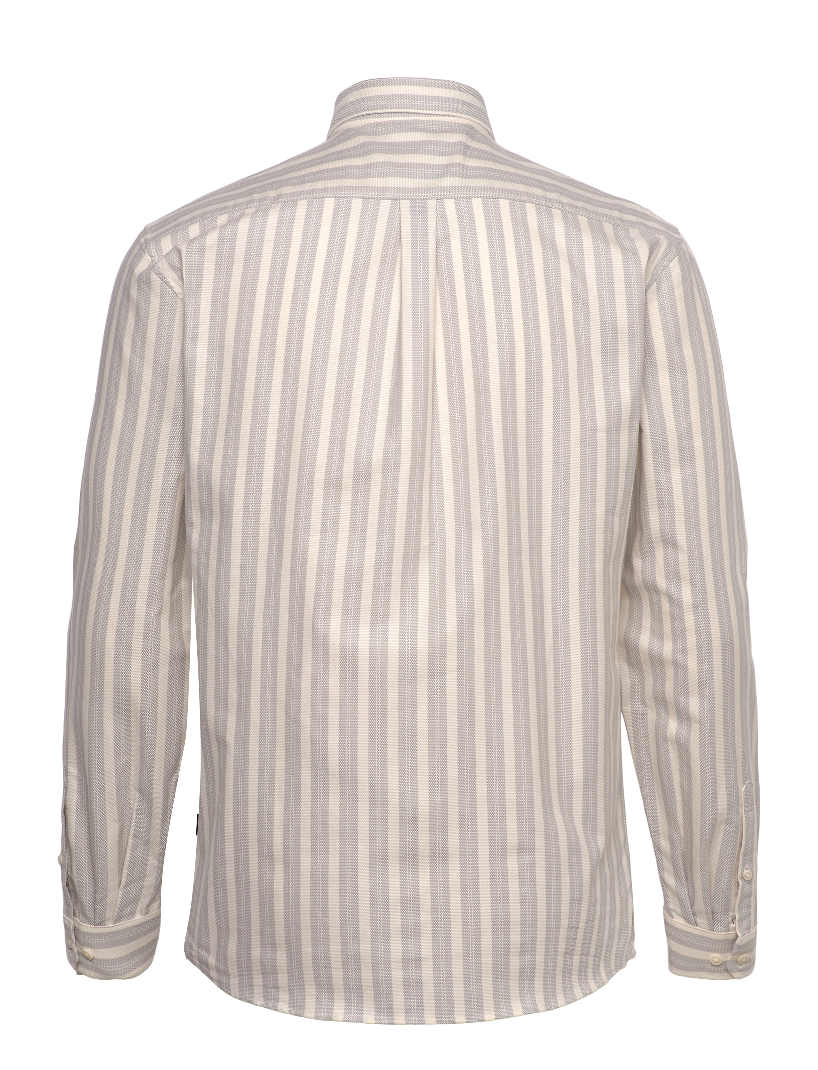 Lindbergh - Striped oxford shirt L/S - oxford skjorter - ecru - 1