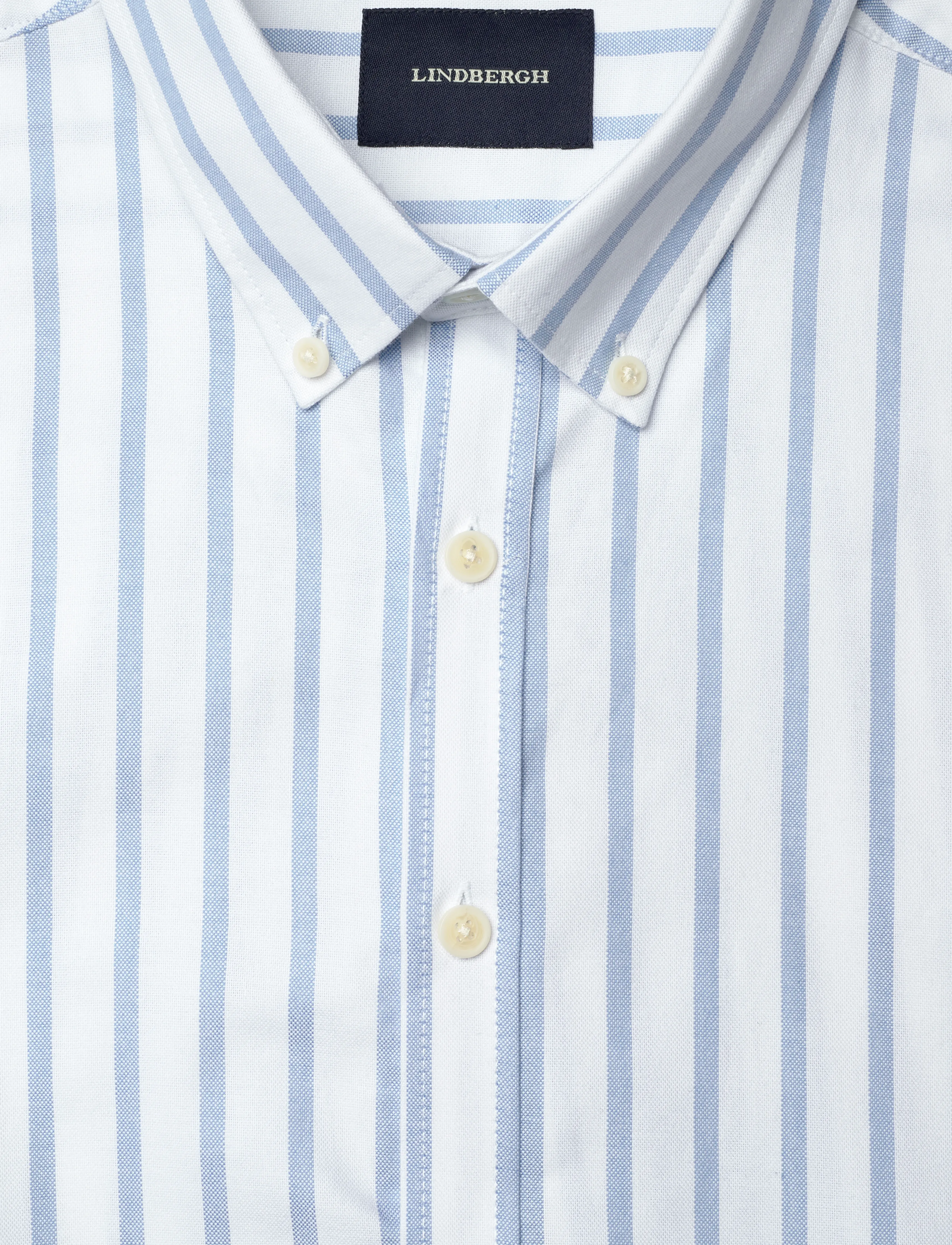 Lindbergh - Striped oxford shirt L/S - oxford skjorter - lt blue - 2