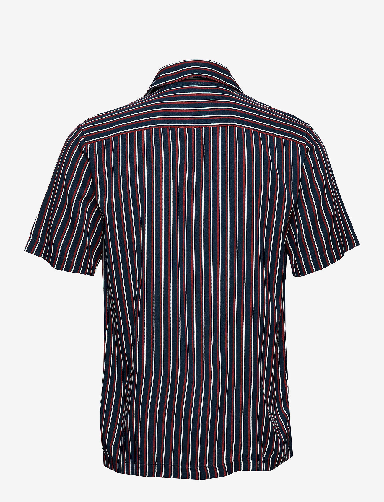 Lindbergh - Striped visc resort shirt S/S - dark blue - 1