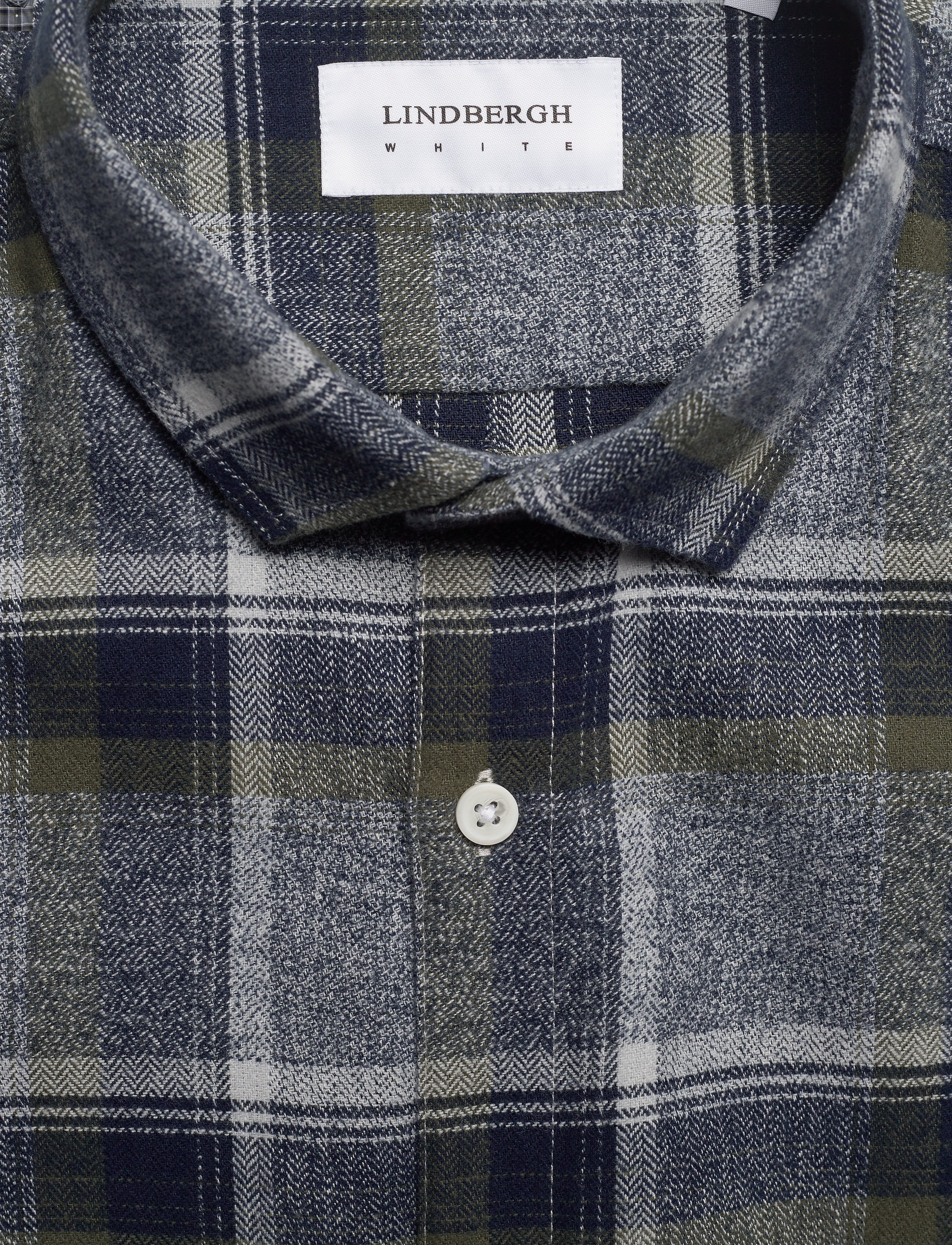 Lindbergh - Checked flannel shirt L/S - army - 3