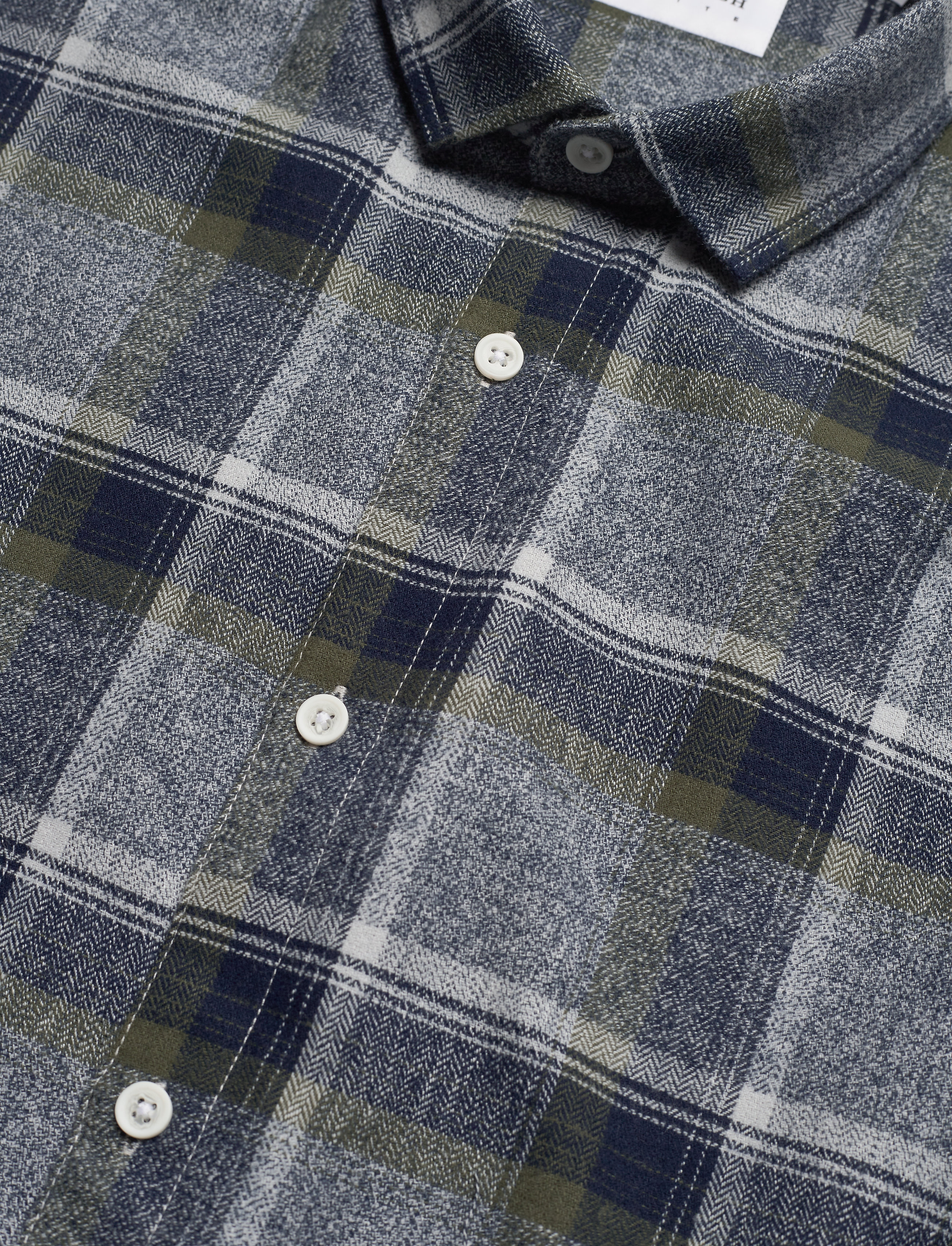 Lindbergh - Checked flannel shirt L/S - army - 4