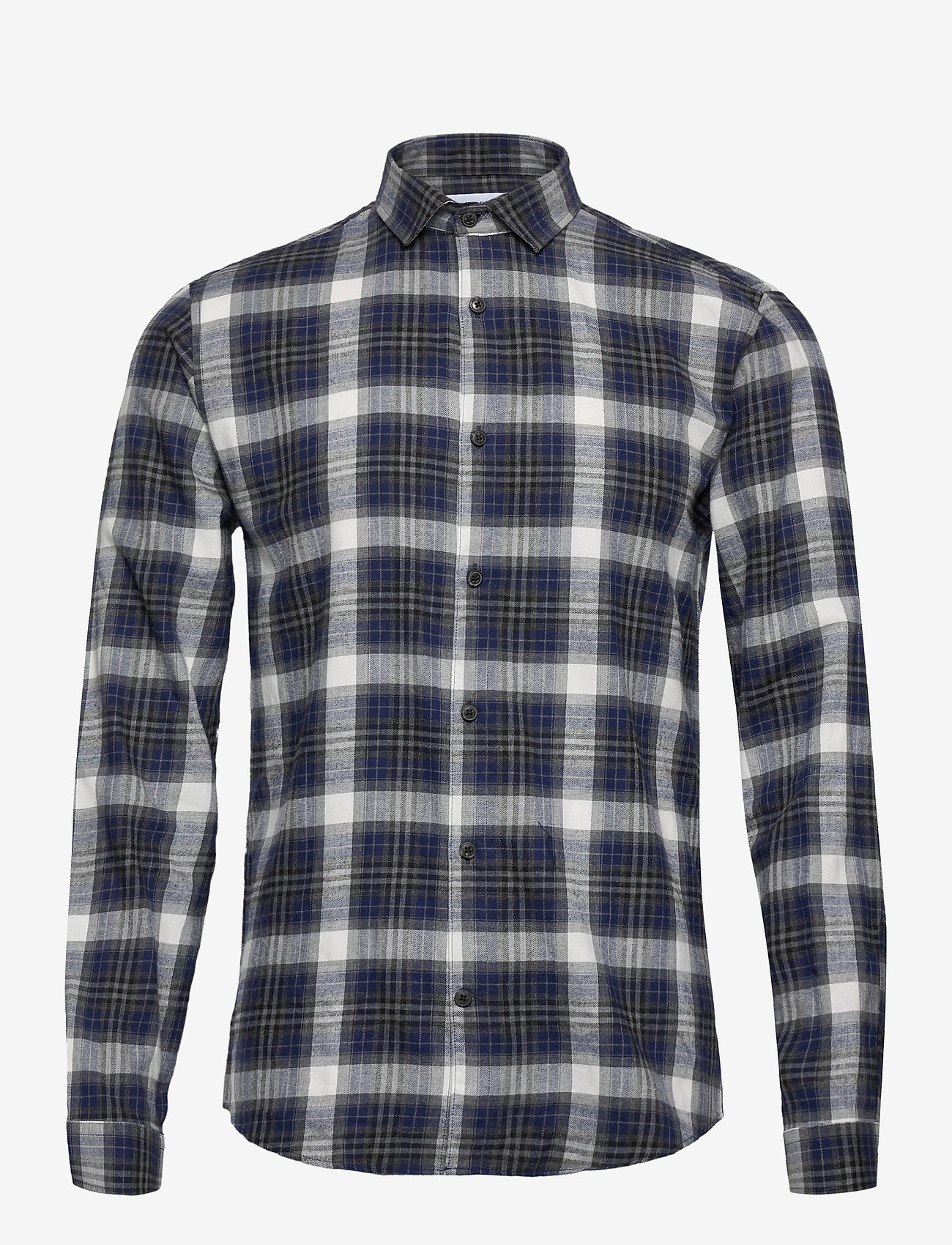 Lindbergh - Checked brushed shirt L/S - blue - 0