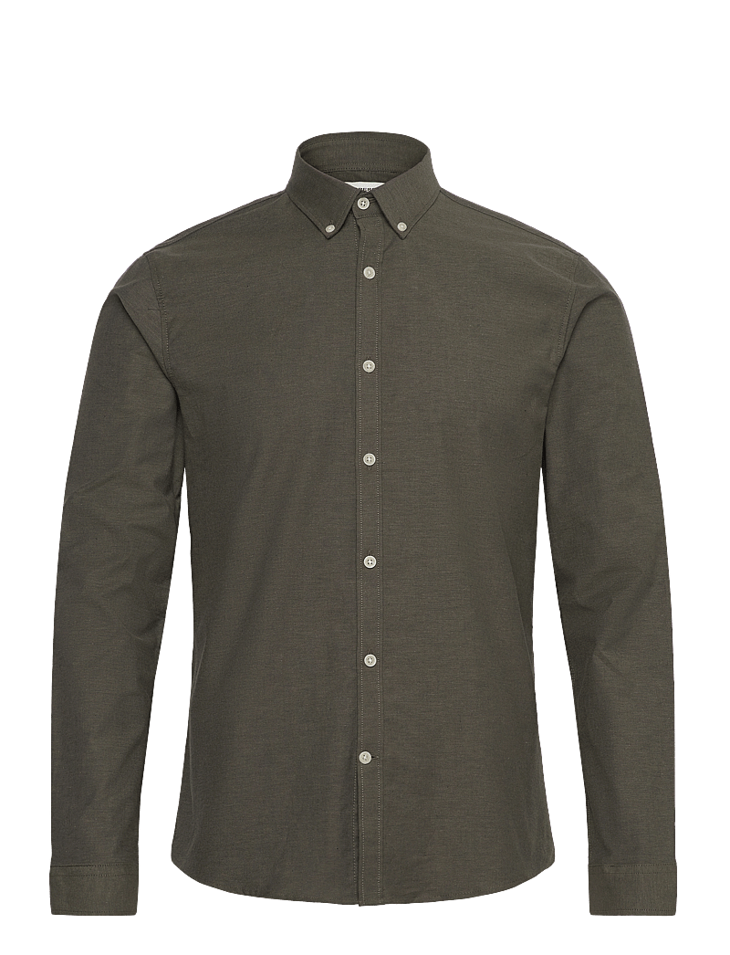 Lindbergh - Yarn dyed oxford superflex shirt L/S - oxfordi särgid - army mix - 1
