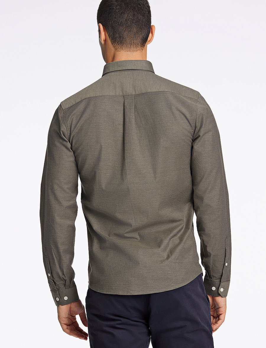 Lindbergh - Yarn dyed oxford superflex shirt L/S - oxfordi särgid - army mix - 3