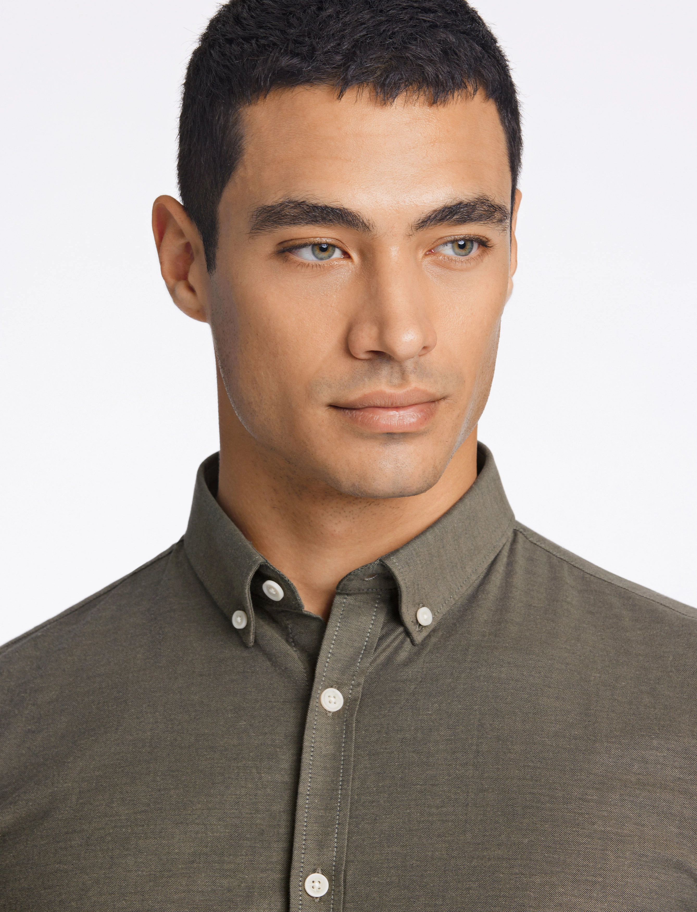 Lindbergh - Yarn dyed oxford superflex shirt L/S - oxfordi särgid - army mix - 5