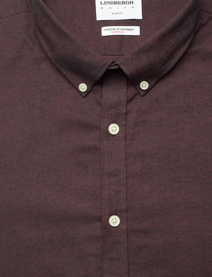 Lindbergh - Yarn dyed oxford superflex shirt L/S - oxford-hemden - deep red mix - 2