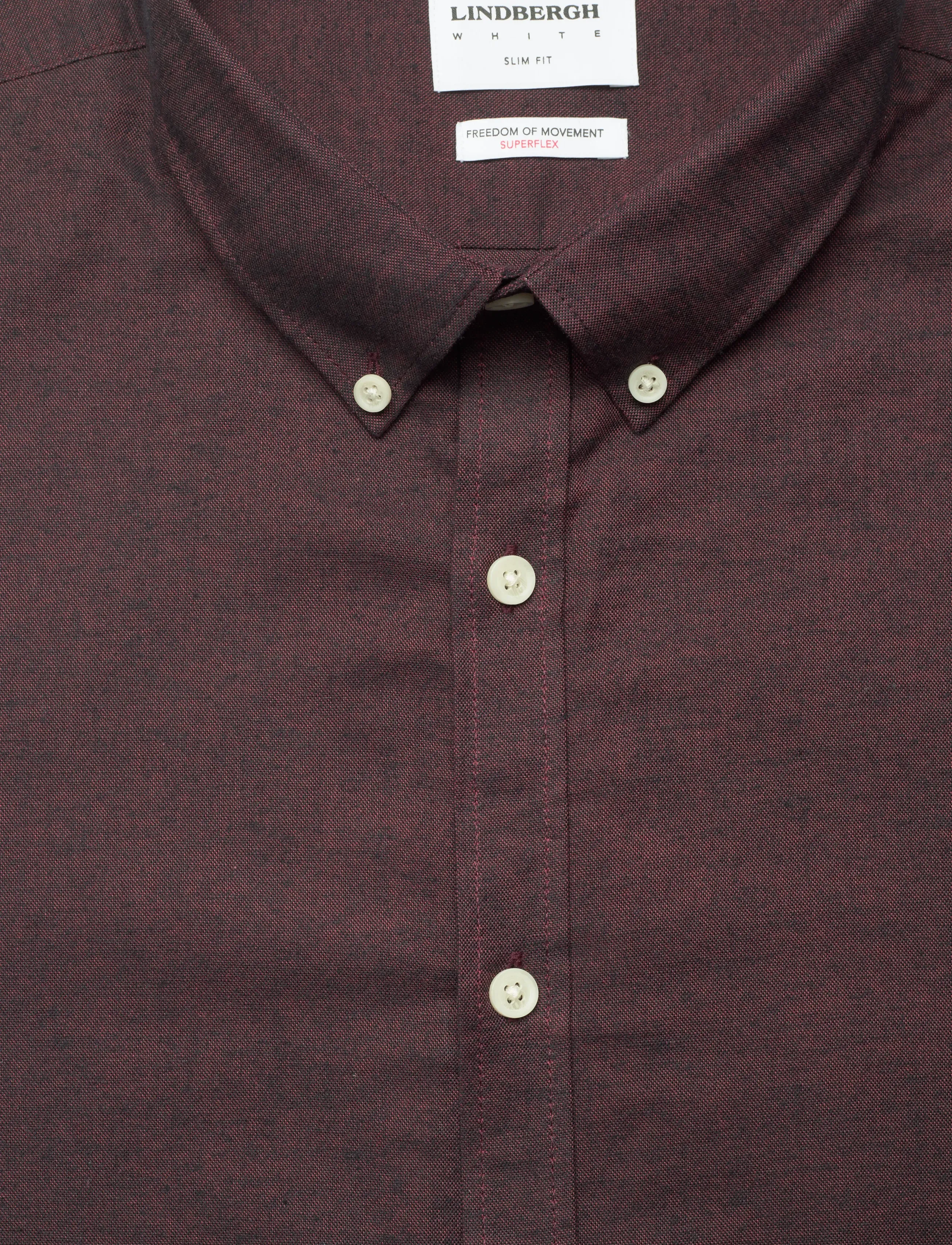 Lindbergh - Yarn dyed oxford superflex shirt L/S - oxford-skyrtur - deep red mix - 2