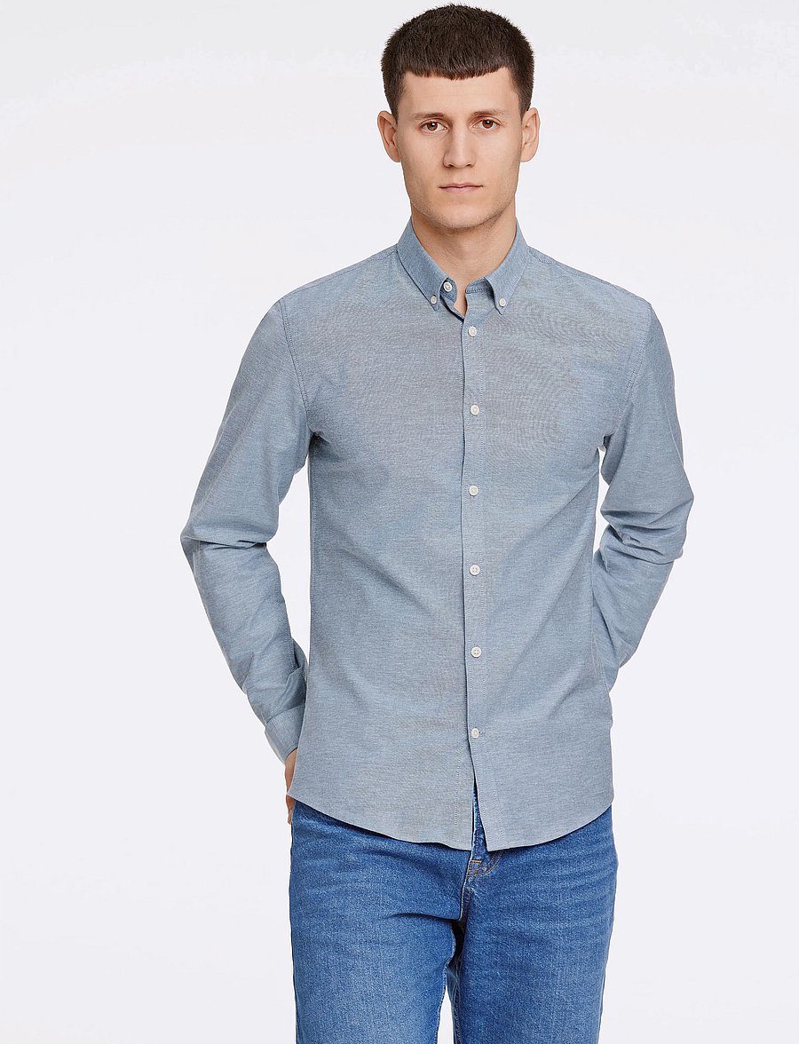 Lindbergh - Yarn dyed oxford superflex shirt L/S - oxford overhemden - dk blue mix - 0